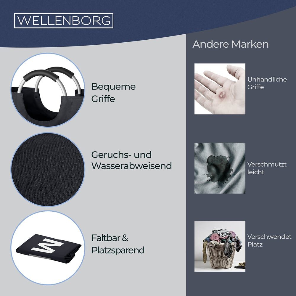 WELLENBORG Wäschekorb Wäschekörbe Laundry baskets faltbar, günstig online kaufen