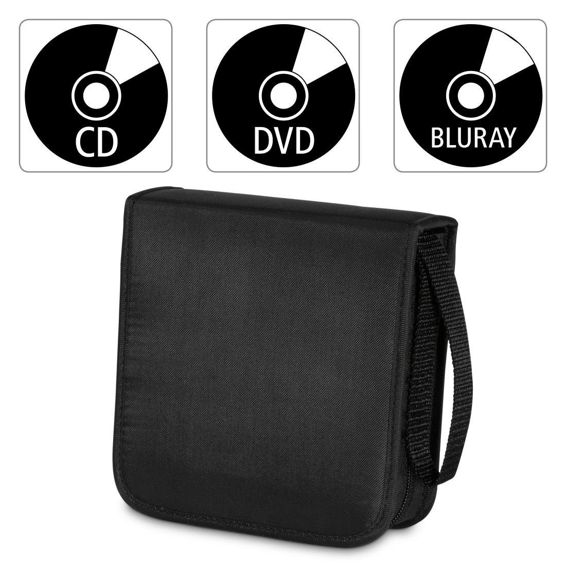 Hama CD-Hülle CD, DVD, Blu-ray Tasche, Schwarz, Hülle, Wallet, Mappe für 40 Discs