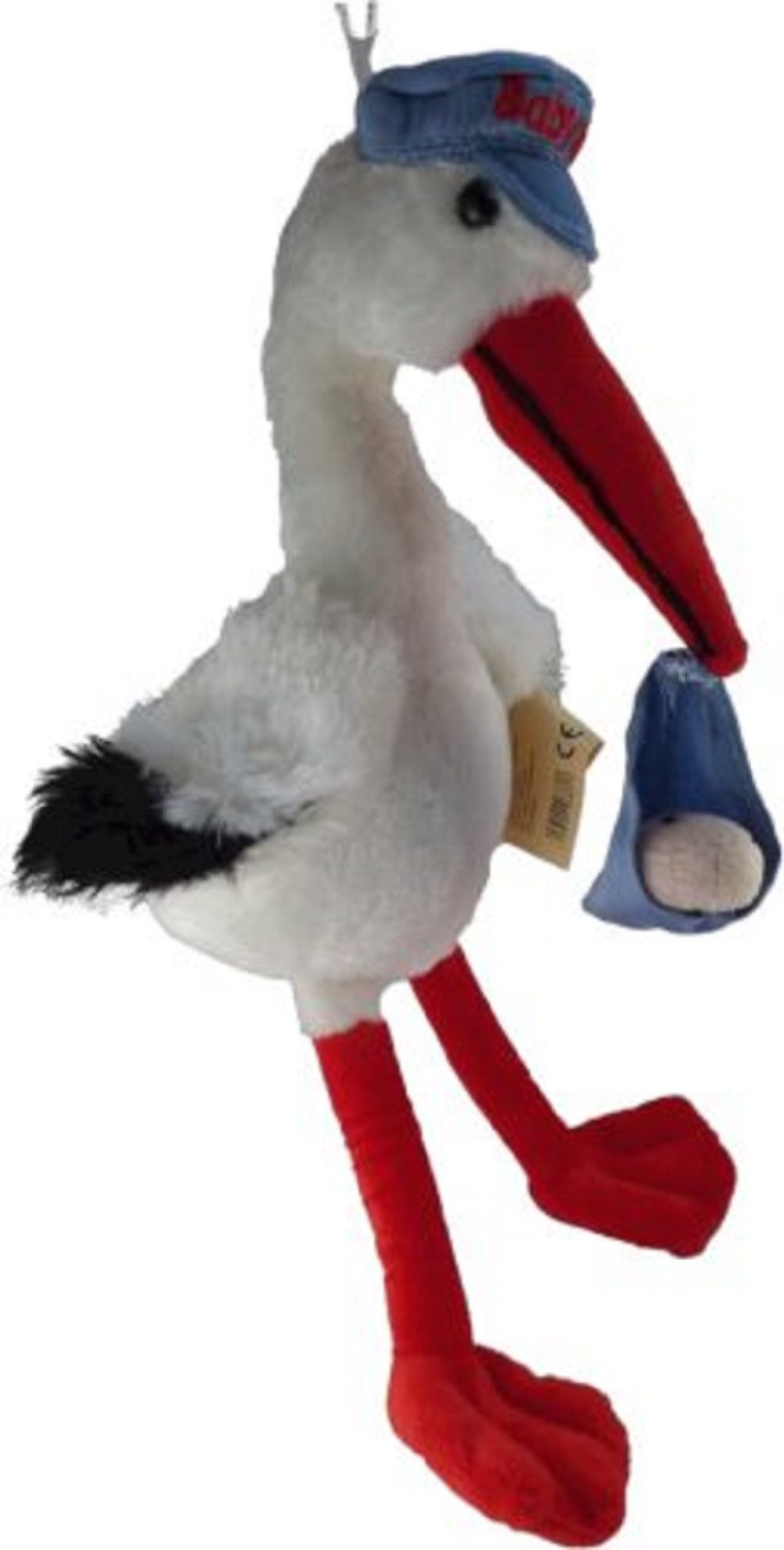 inware Kuscheltier Storch mit Baby, Mütze, Stofftier, Geburt, Baby, Geschenke (1-St), als Dekoration und Geschenk geeignet