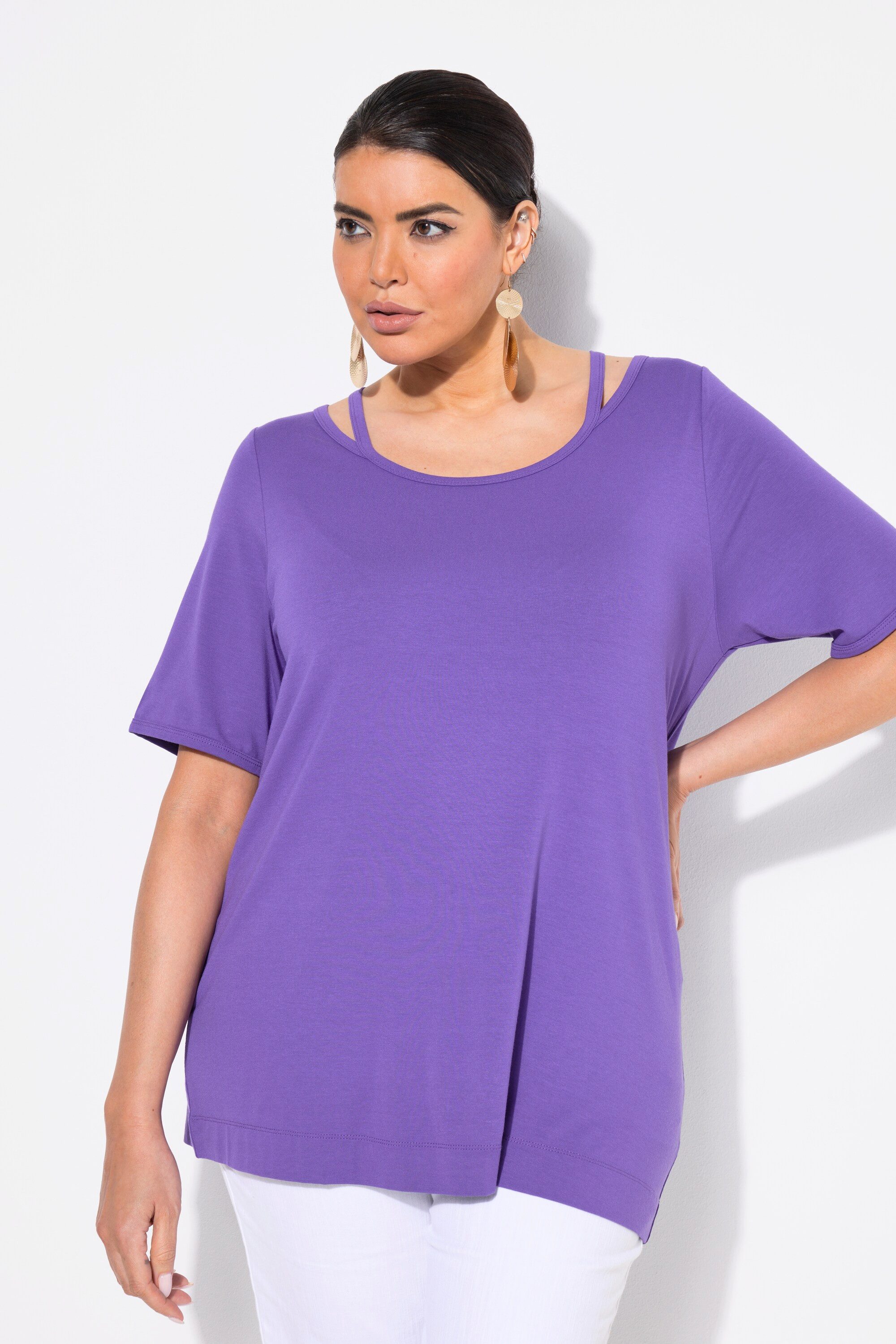 Ulla Popken T-Shirt T-Shirt Cut-Out Classic günstig online kaufen