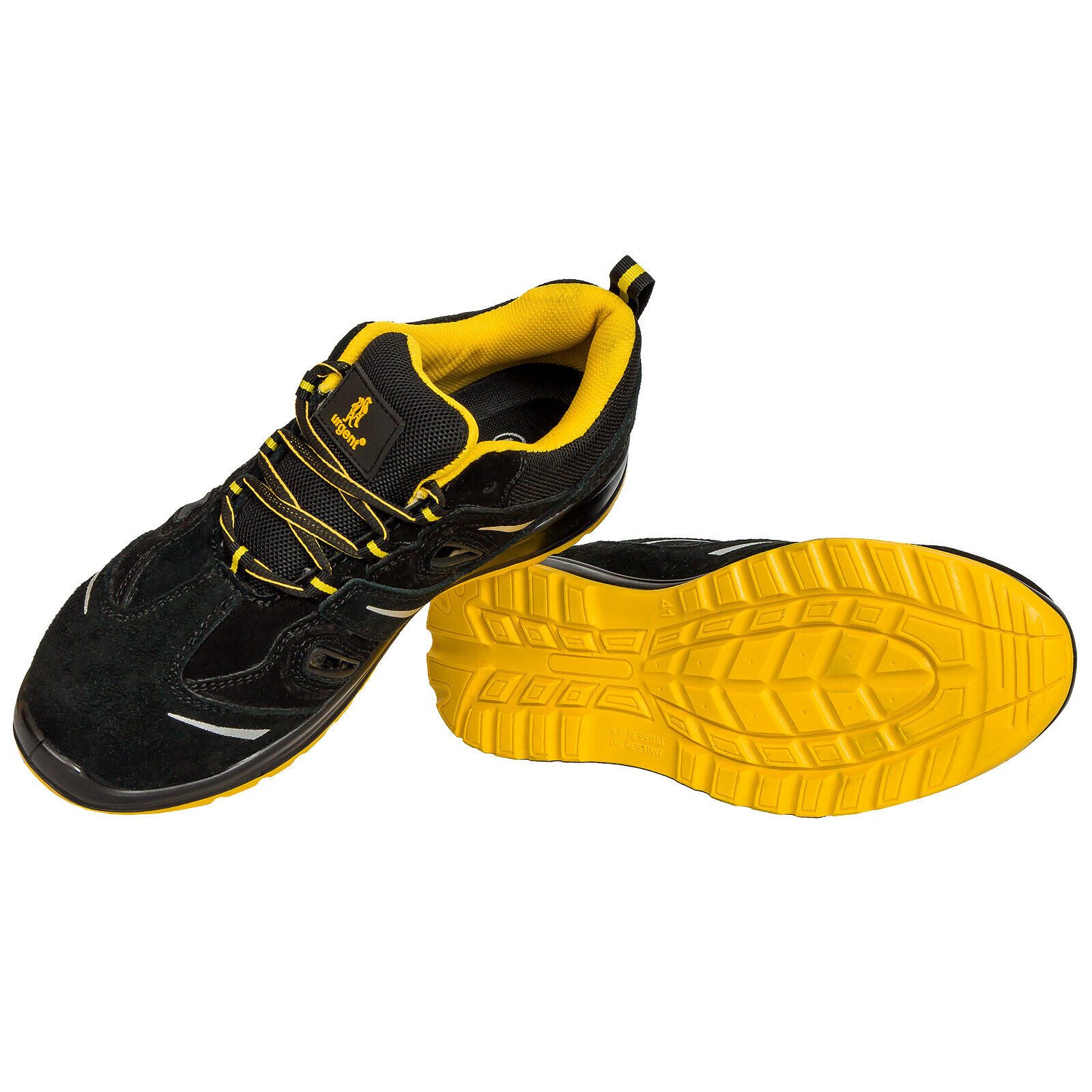 Urgent Arbeitsschuhe Sportliche Sicherheitsschuhe Schwarz-Gelb Schutzkappe S1 Arbeitsschuh