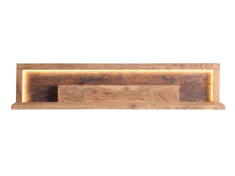 WOLF MÖBEL Ablageregal HUDSON Wandregal 118x25 mit Licht, 118x20x25, HUDSON Wandregal 118x25 mit Licht