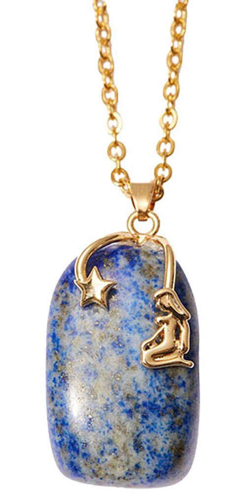 Firetti Kette mit Anhänger Schmuck Geschenk Halsschmuck Anker/Halskette Sternzeichen Geburtsstein, Made in Germany - mit Edelstein