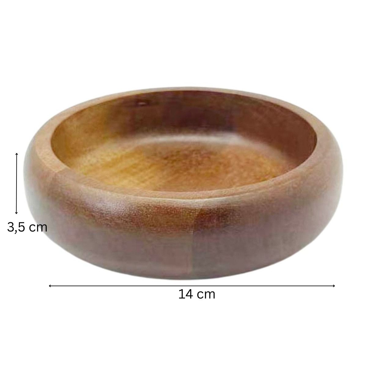 Bricard Servierschale Kleines flaches Massivholz-Schälchen im minimalistischen Design, (1-Stück, 1-tlg), Akazie Holz