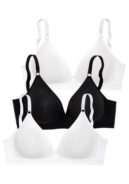 petite fleur Bralette-BH (Packung, 3 Stück) ohne Bügel im Triangel-Schnitt aus schöner Baumwolle