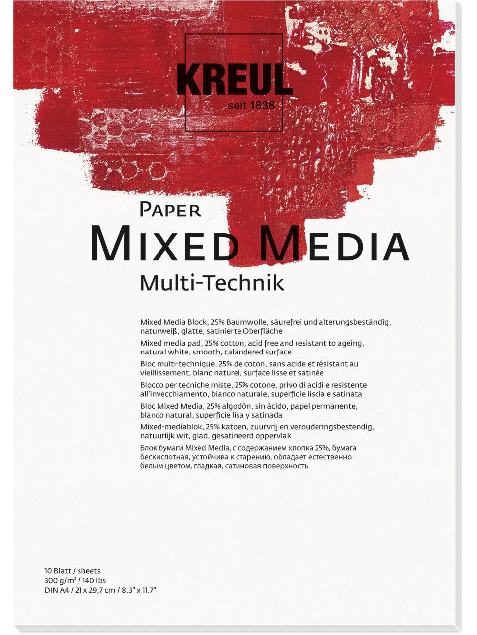 Kreul Leinwand Kreul Paper Mixed Media 10 Blatt 300 g/m², DIN A4