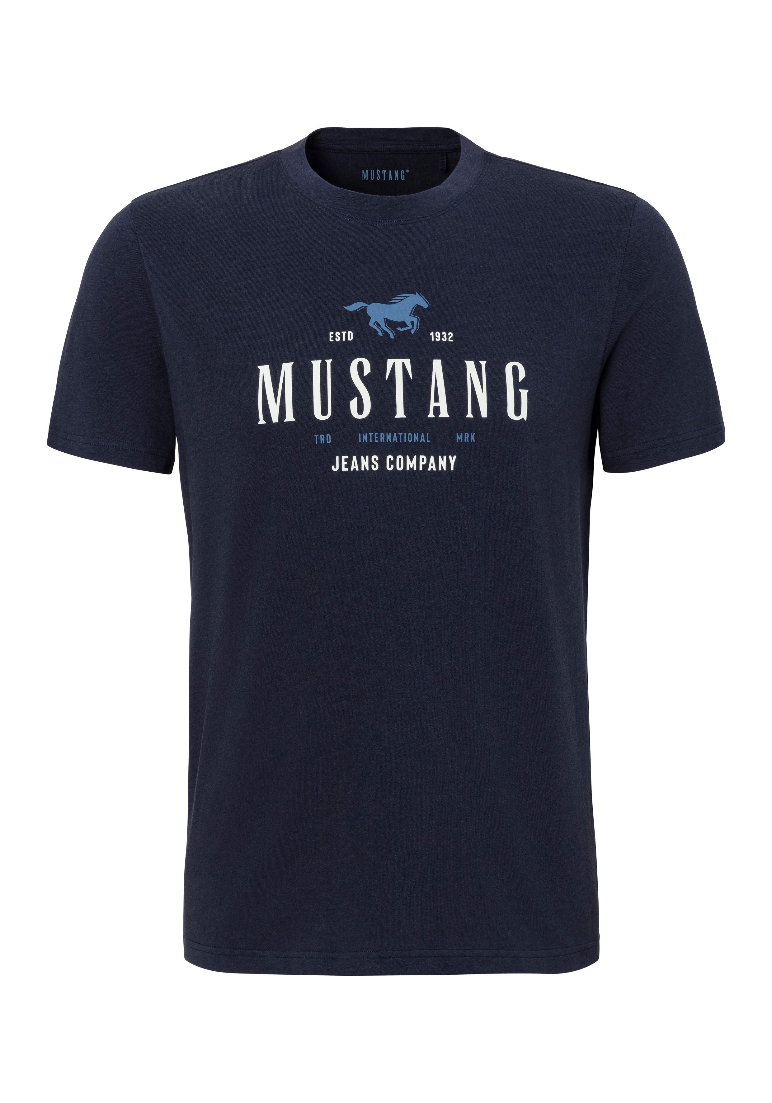 MUSTANG T-Shirt Style Alex C Print Regular Fit, Kurzarm-Design, Casual Stil