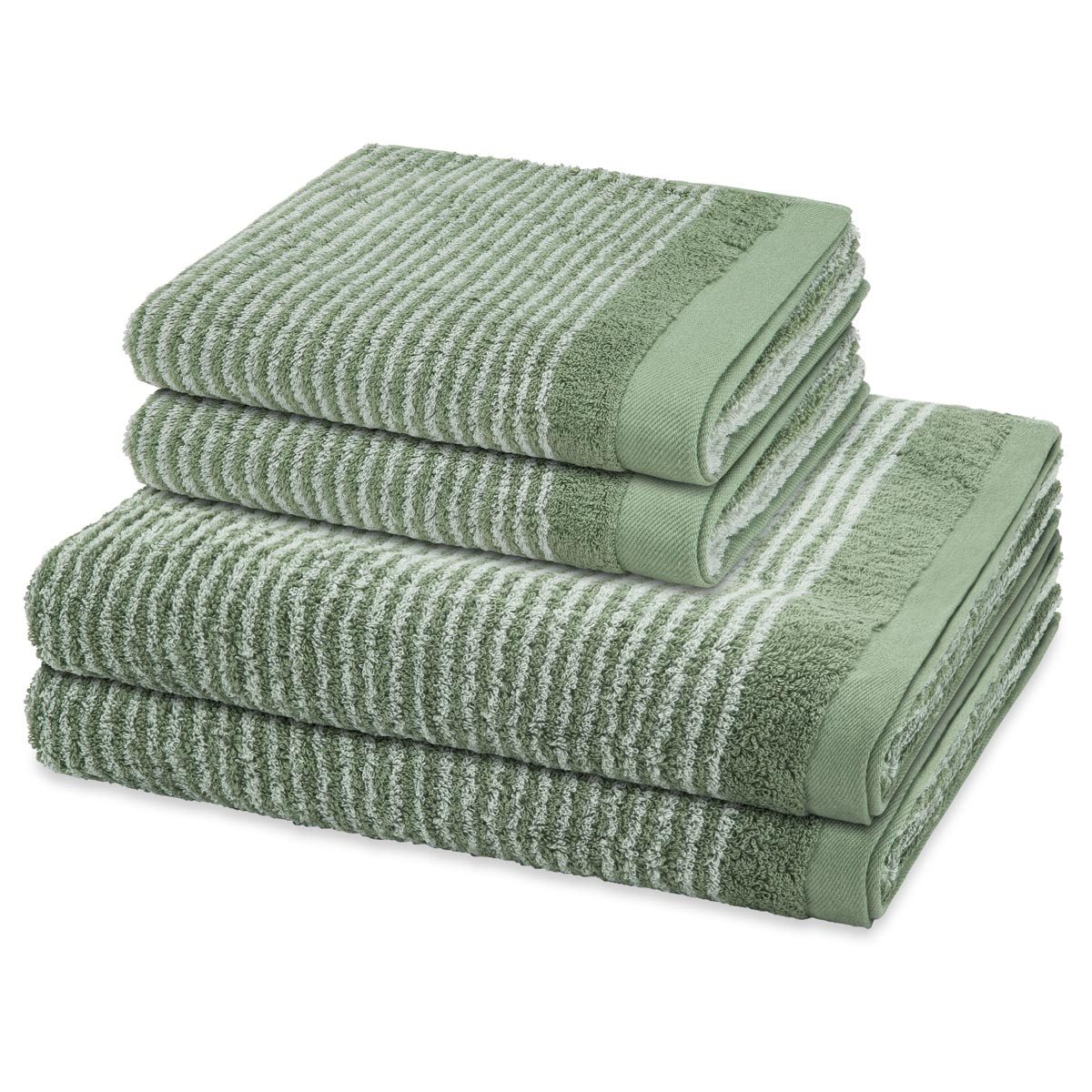 ROSS Handtuch Set Stripes, Frottee (Spar-Set, 4-St), 2 X Handtuch 2 X Duschtuch im Set - Baumwolle - Saugstark