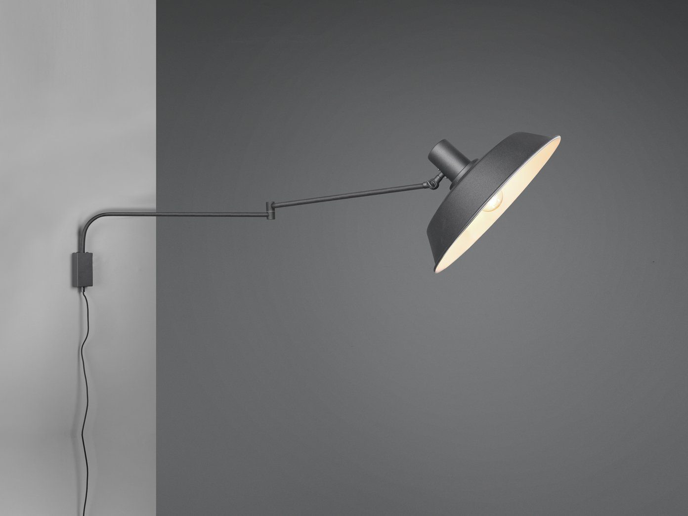 TRIO Leuchten LED Wandleuchte, LED wechselbar, Warmweiß, schwenkbare Wandbeleuchtung ausgefallen Gelenkarm, Schalter & Stecker