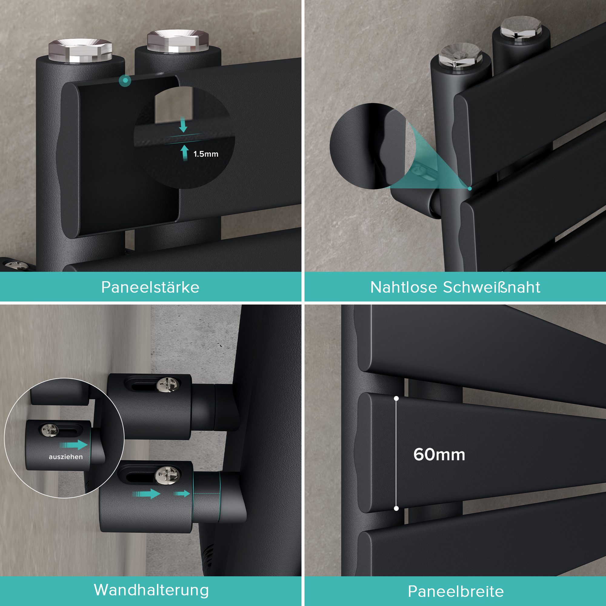 doporro Badheizkörper Badheizkörper Badheizung Handtuchwärmer Seitenanschlu günstig online kaufen