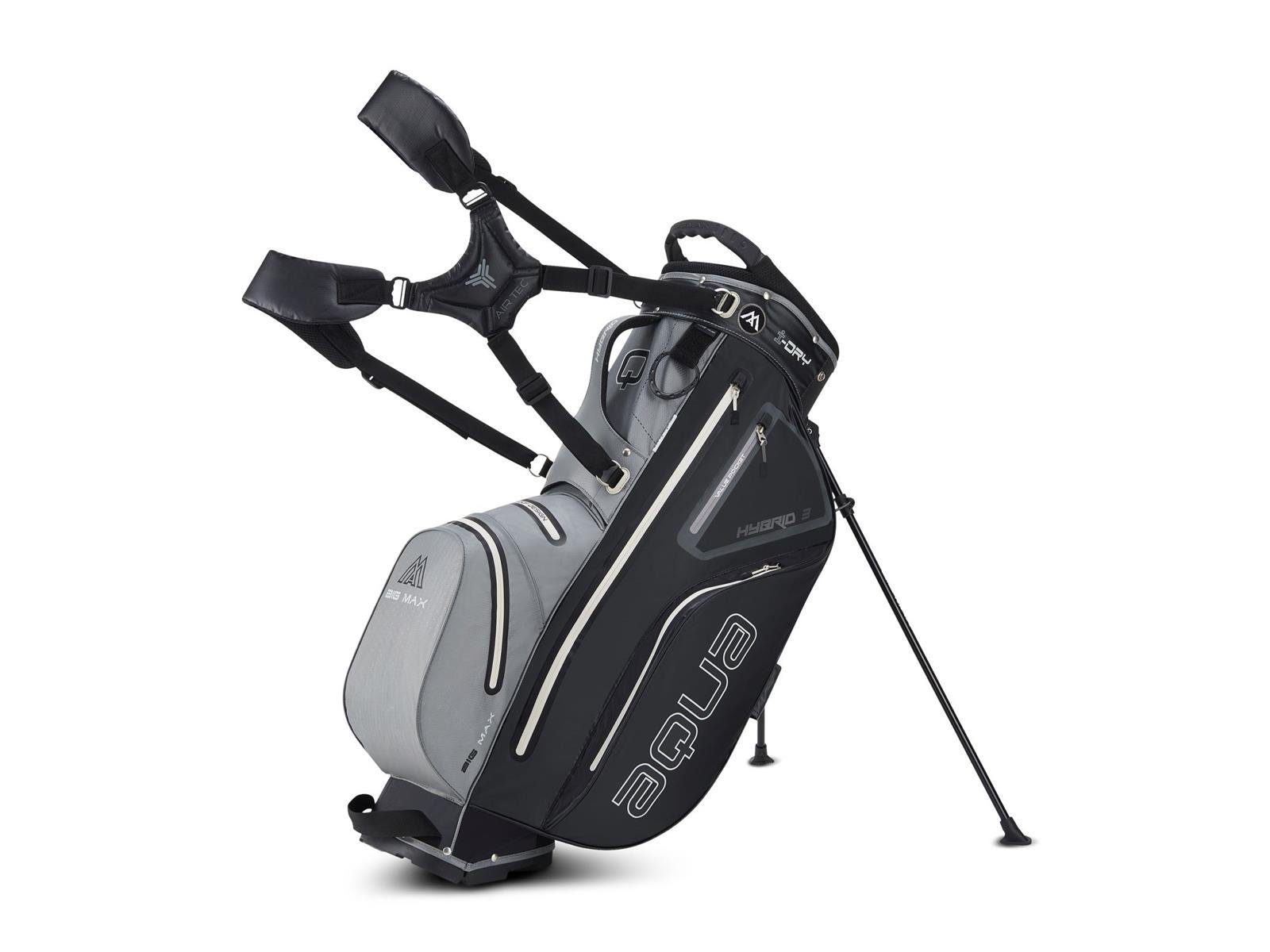 Golfreisetasche Ständerbag Wasserdicht 3, Grau/Schwarz Divider Aqua I Golf BIG MAX 14-fach Hybrid Max Big