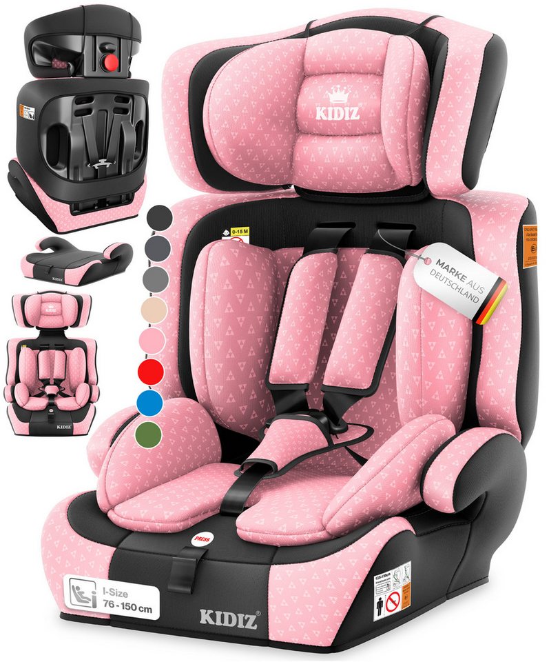 KIDIZ Autokindersitz, Kinderautositz 1-12 Jahre, Mitwachsend, Gruppe 1+2+3, 9-36 kg Autositz