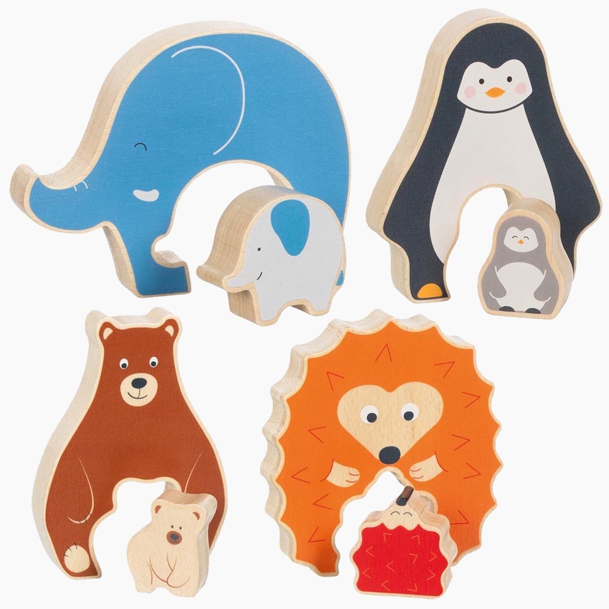 goki Steckpuzzle Aufstellpuzzle 4er Set, 2 Puzzleteile, Ein tierisches Vergnügen für kleine Entdecker