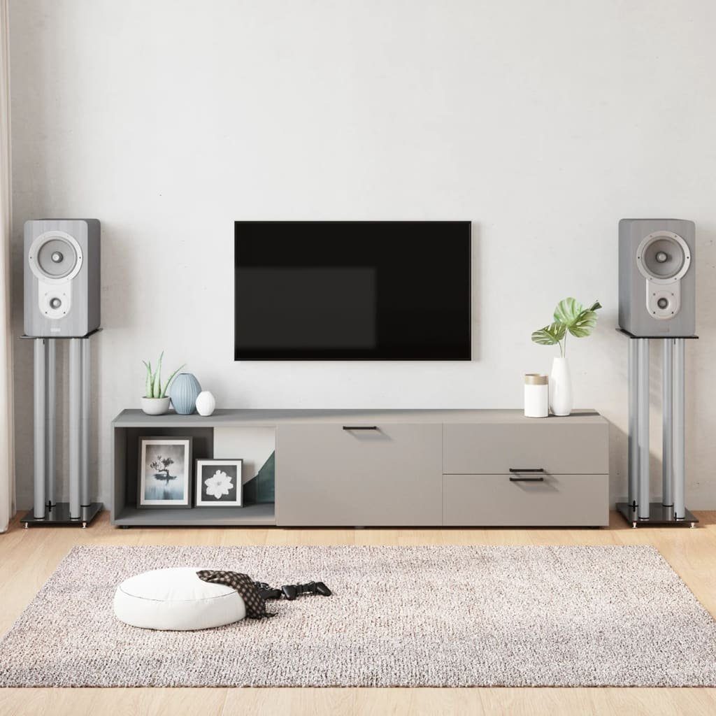 vidaXL Lautsprecherständer Lautsprecher-Ständer 2 Stk. Schwarz & Silbern Hartglas 4 Säulen – Bild 2 von 5