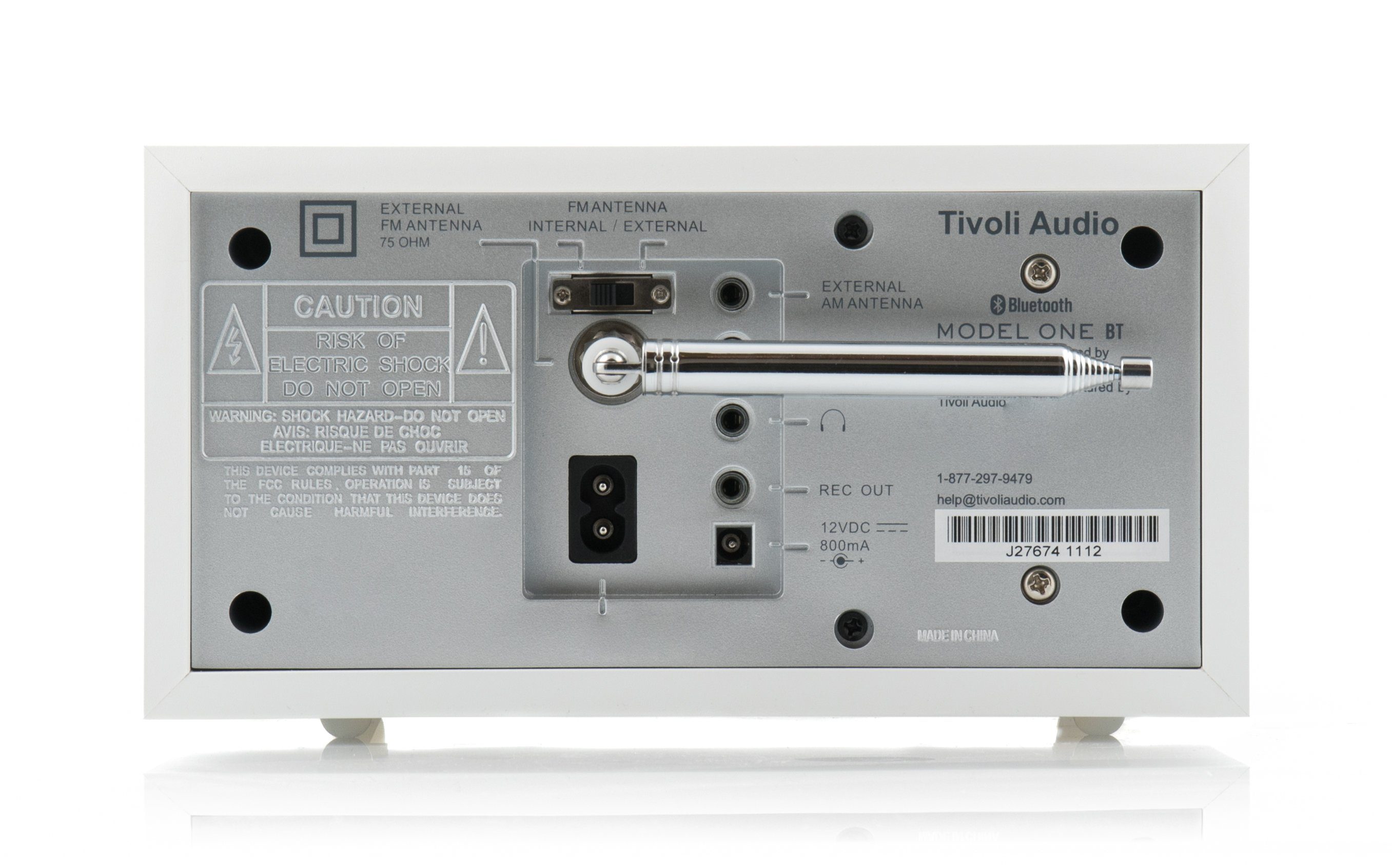 Tivoli Audio Model One BT Bluetooth, (FM-Tuner, Weiß/Silver Tisch-Radio, Echtholz-Gehäuse, Retro-Optik, Küchen-Radio) UKW-Radio