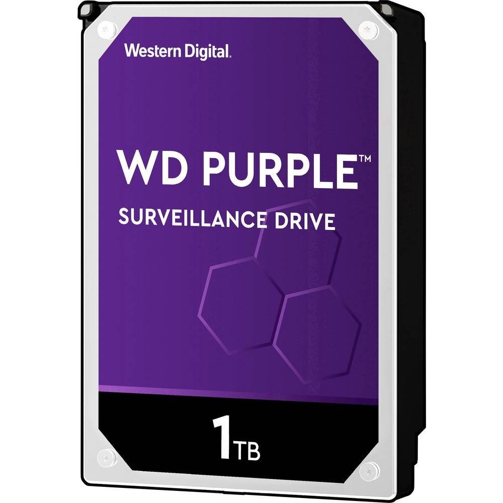 Western Digital WD Purple 1TB SATA-III HDD-Festplatte, optimiert für Überwachungssysteme, optimiert für 24 h-Betrieb