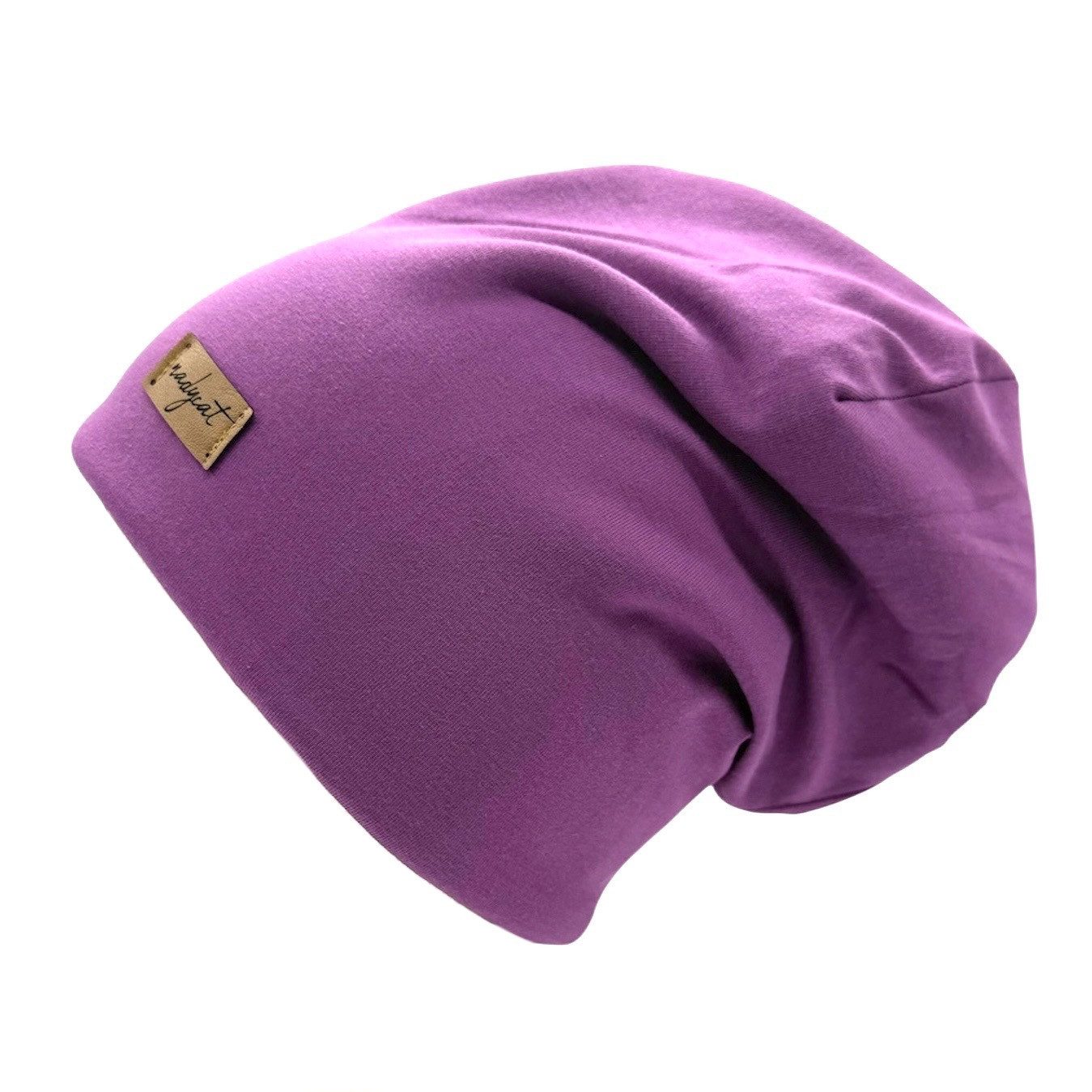 nadycat Beanie LILA UNI (2-St., Beanie mit passendem Loop) handgefertigt aus der Lausitz