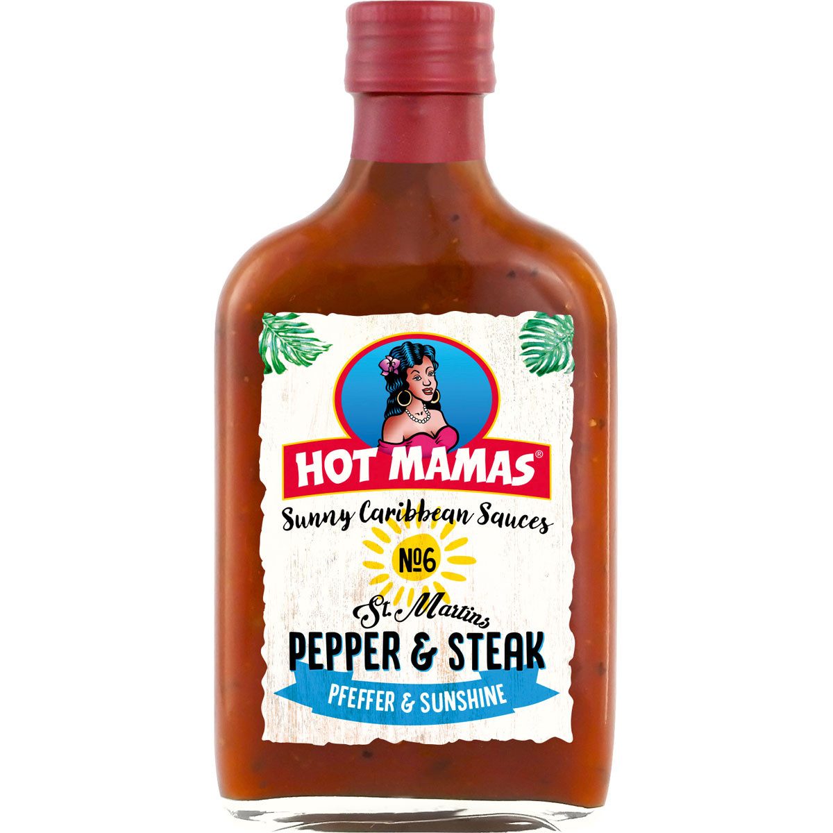 HOT MAMAS Saucen, HOT MAMAS Sunny Caribbean Sauces Pepper and Steak in der Flasche 195ml