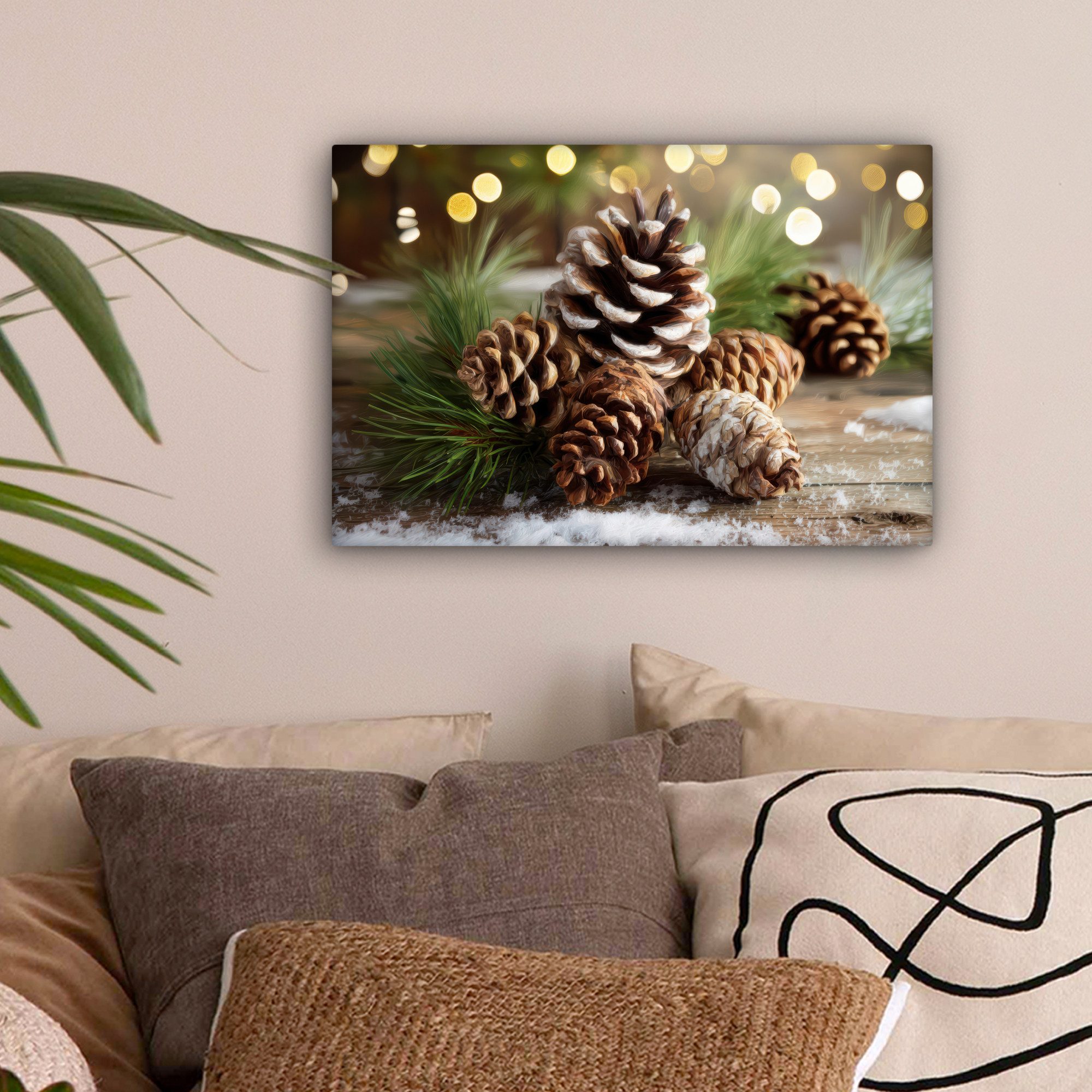 OneMillionCanvasses® Leinwandbild Tannenzapfen - Weihnachtsstimmung - Braun günstig online kaufen