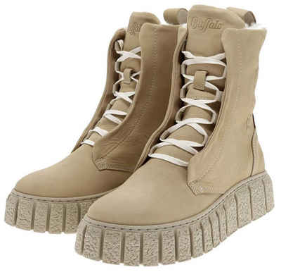 Buffalo RAMPA LACE UP HI Beige Winterstiefel Damen Winterschuhe mit Kunstfell und Memory Foam