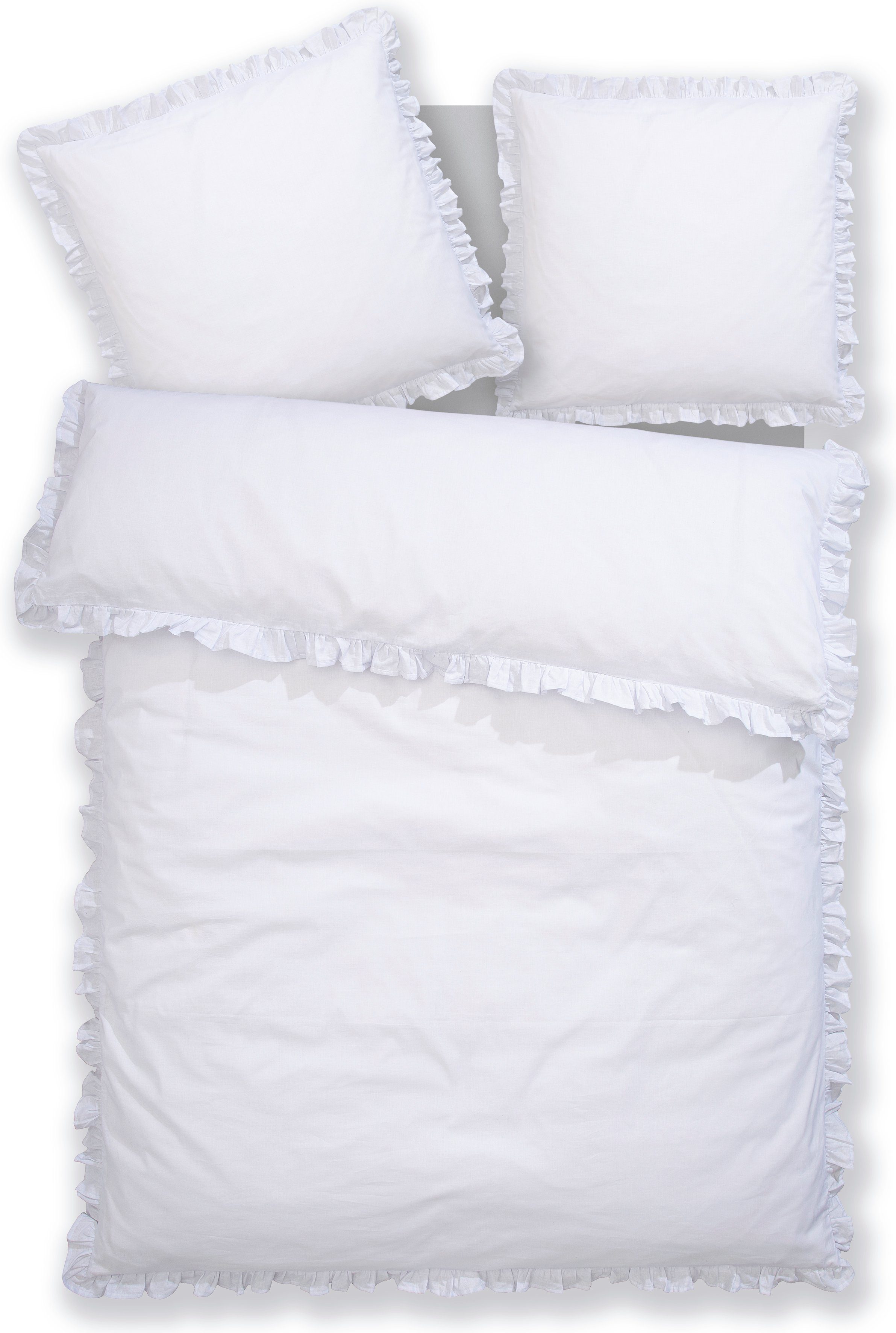 OTTO home Bettwäsche Violetta in Gr. 135x200 oder 155x220 cm, Renforcé, 2 teilig, Bettwäsche aus Baumwolle, romantische Bettwäsche mit Volants – Bild 2 von 5