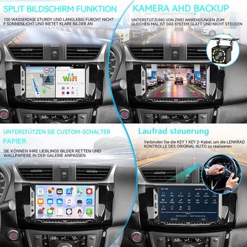 Hikity 7 Zoll-Touchscreen 2 DIN Android Stereo mit GPS Mirror Link Kamera Autoradio (Steuerung über das Lenkrad, WiFi FM/RDS)
