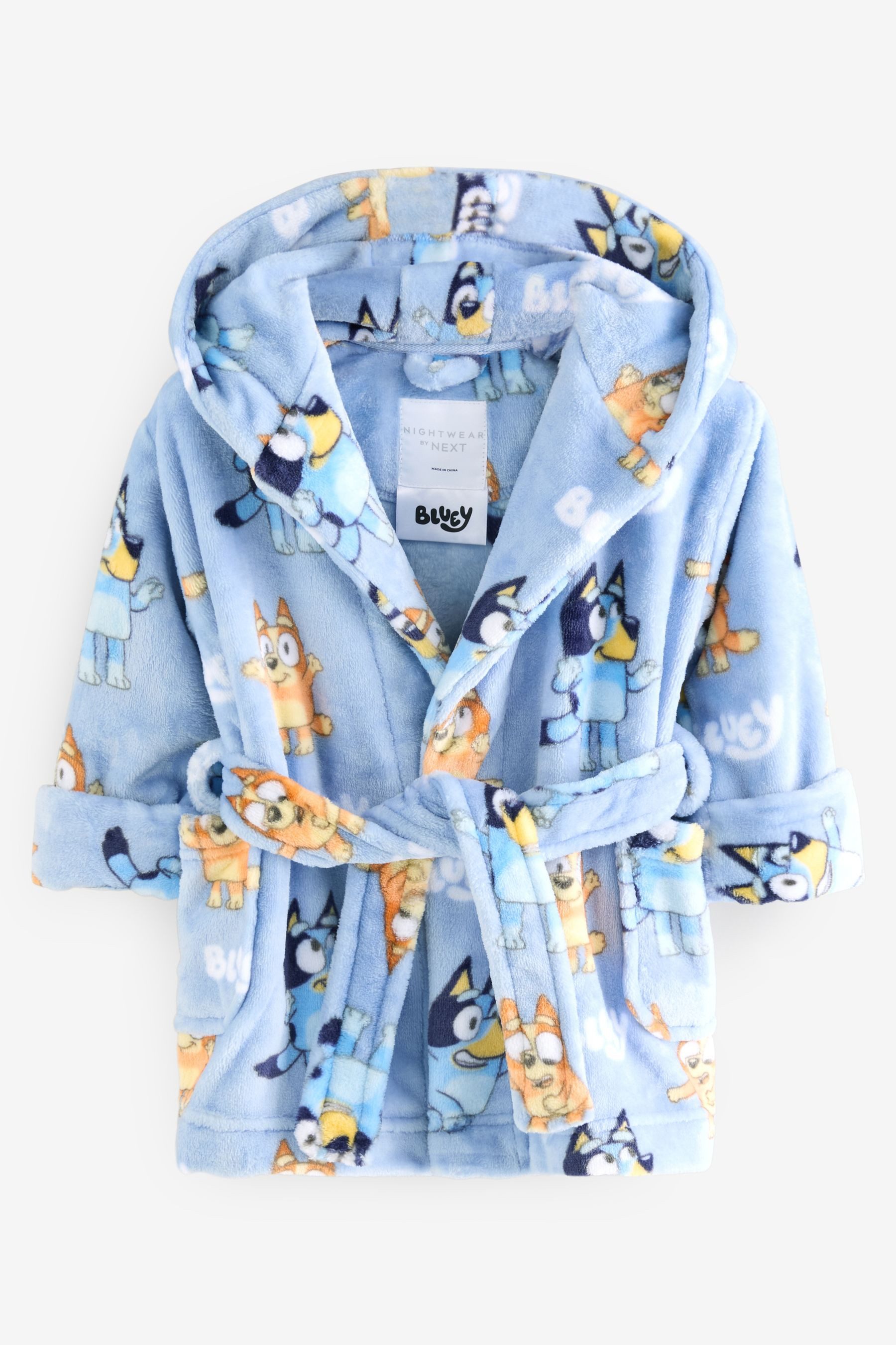Next Kinderbademantel Lizenzierter Morgenmantel aus Fleece, Bluey, Polyester (recycelt), Polyester