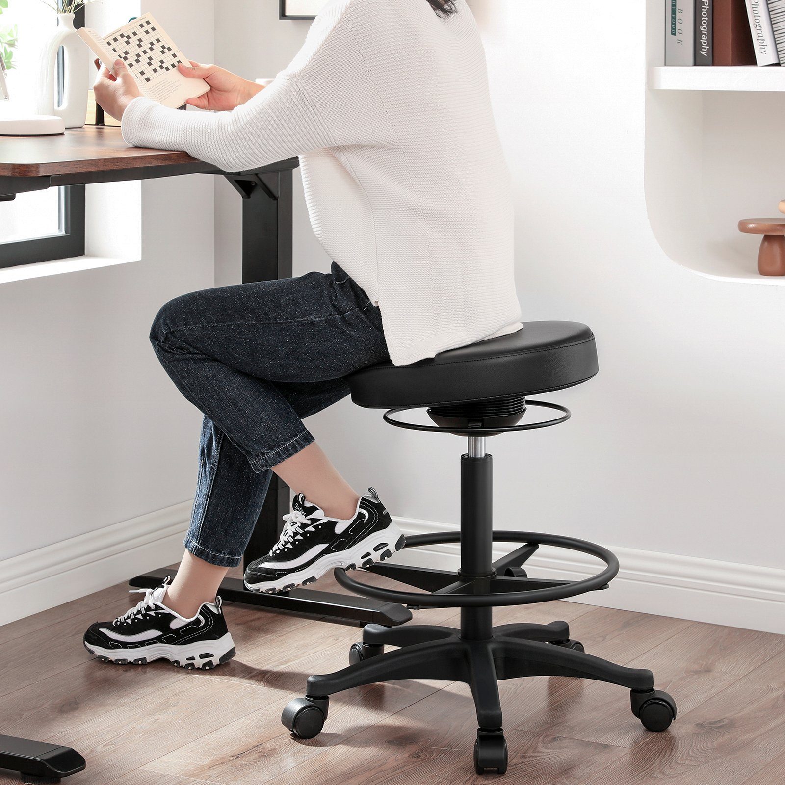 SONGMICS Arbeitshocker, 360° Sitzhocke, höhenverstellbar günstig online kaufen