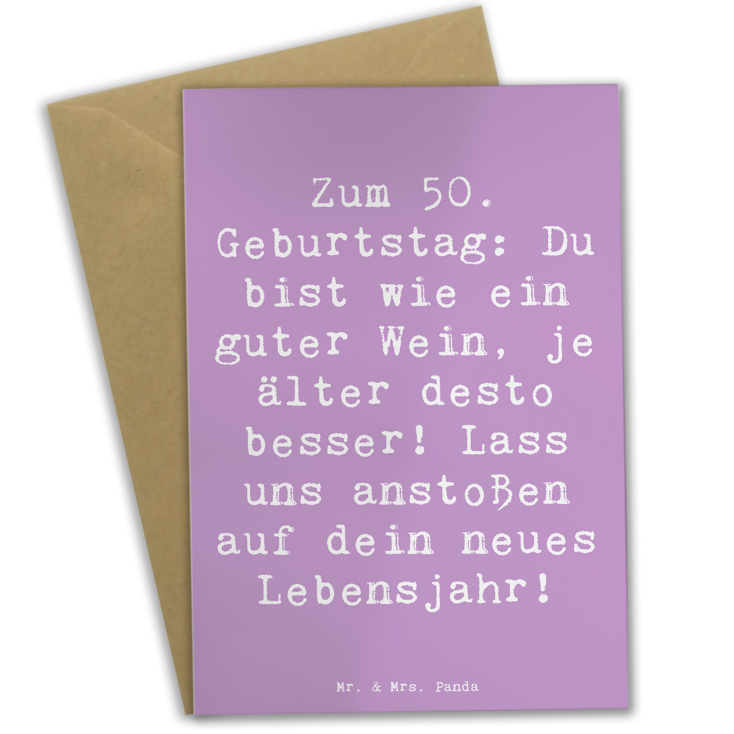Grußkarte Spruch 50. Geburtstag - Lavendeltraum - Geschenk, Familie, Hochzeitsk