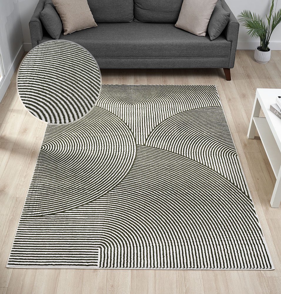 OTTO home Teppich Bentori, Hoch-Tief-Struktur, Scandi, rechteckig, Höhe: 11 mm, Modernes Design mit Boho-Charme, Wohnzimmer, Schlafzimmer