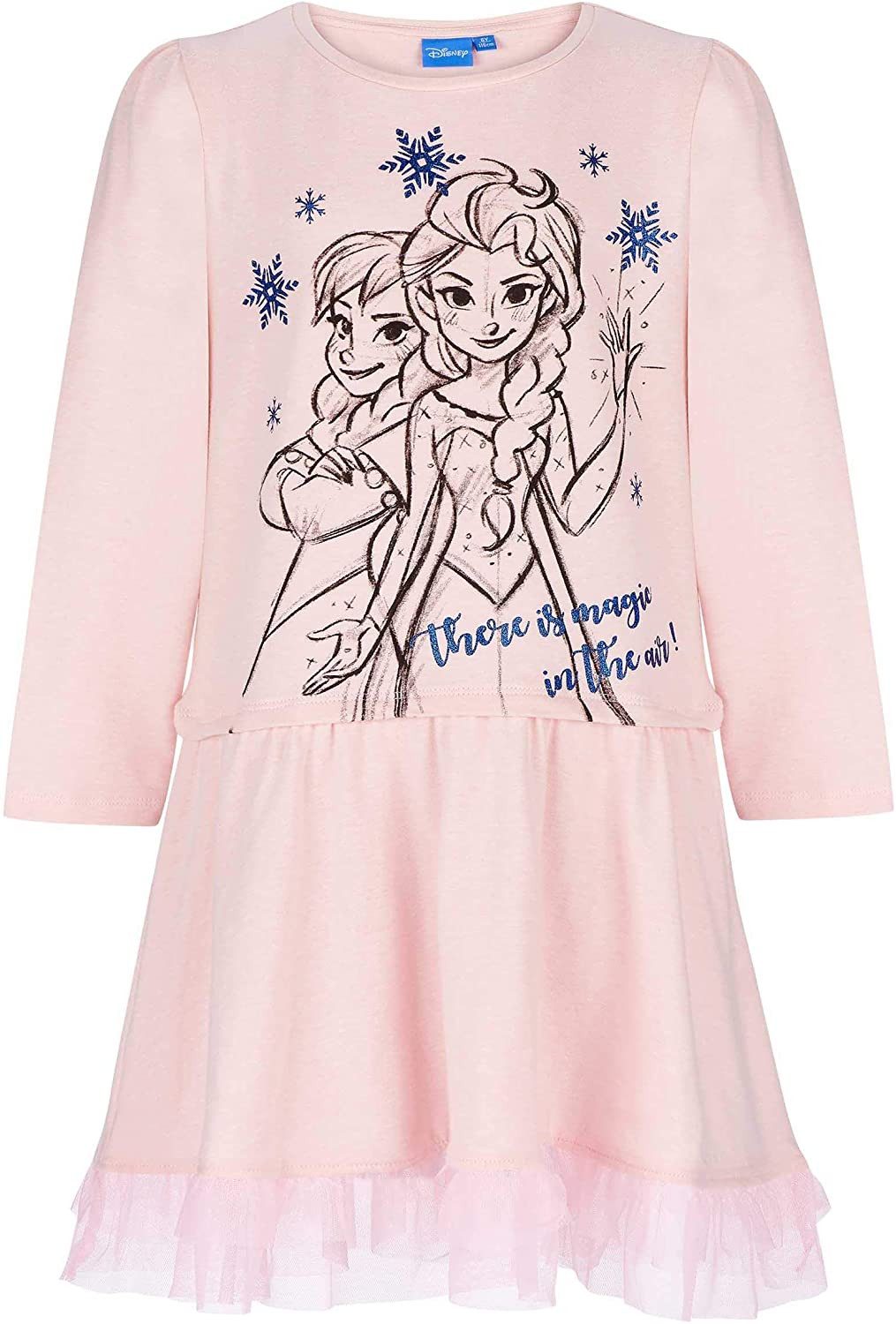 Disney Frozen Jerseykleid ANNA + ELSA Die Eiskönigin Mädchen Kleid 10 Jahre Rosa Frozen Mädchenkleid