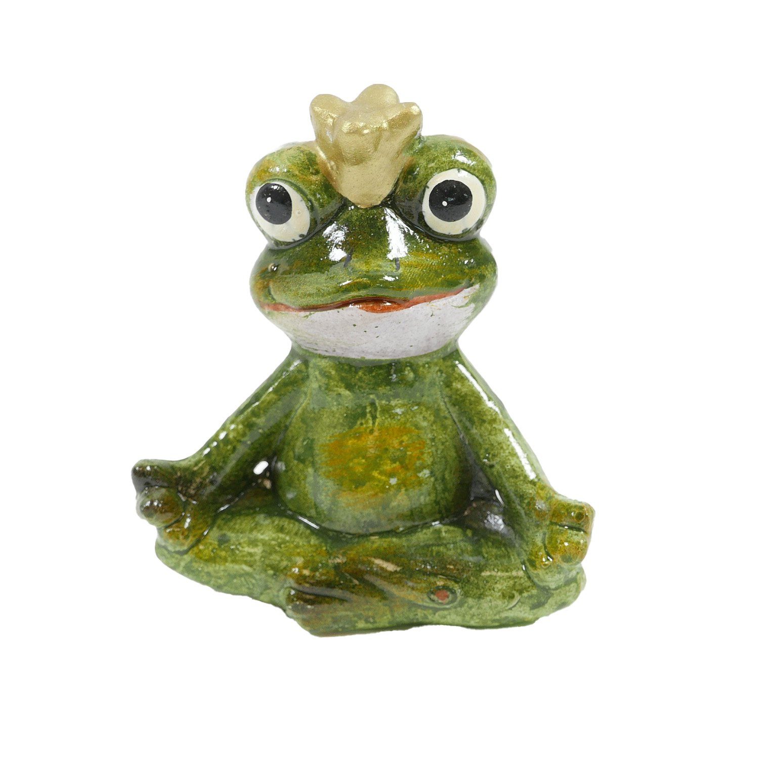 Dekofigur Frosch grün Keramik 8,3x4,5x9,1 cm
