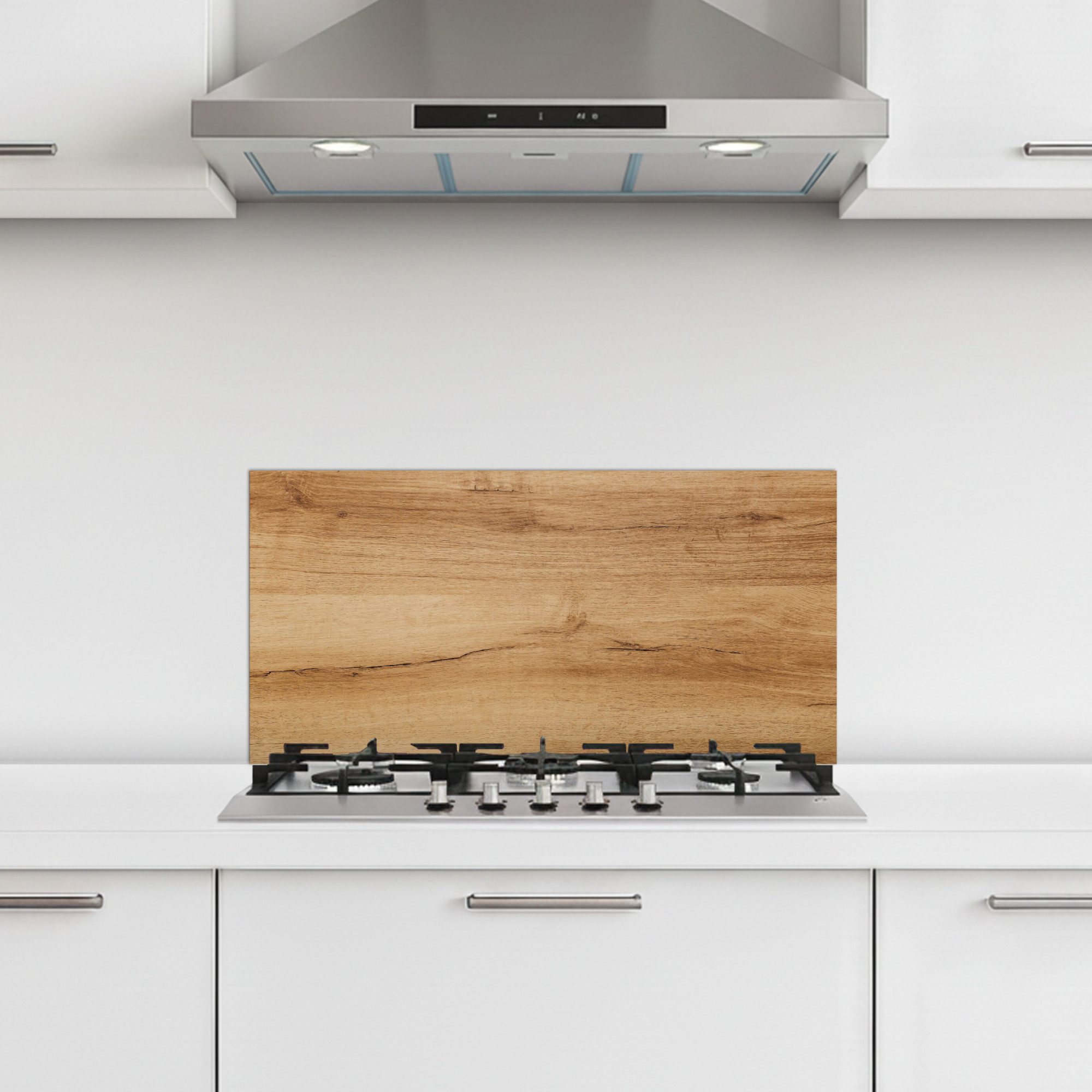 KitchenYeah Küchenrückwand selbstklebend (keine Folie) Holzoptik/print - Braun - Holz, (1-tlg), Küchenrückwand, Spritzschutz, Kitchen, 60x30 cm
