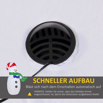 HOMCOM Weihnachtsfigur LED Schneemann aufblasbar