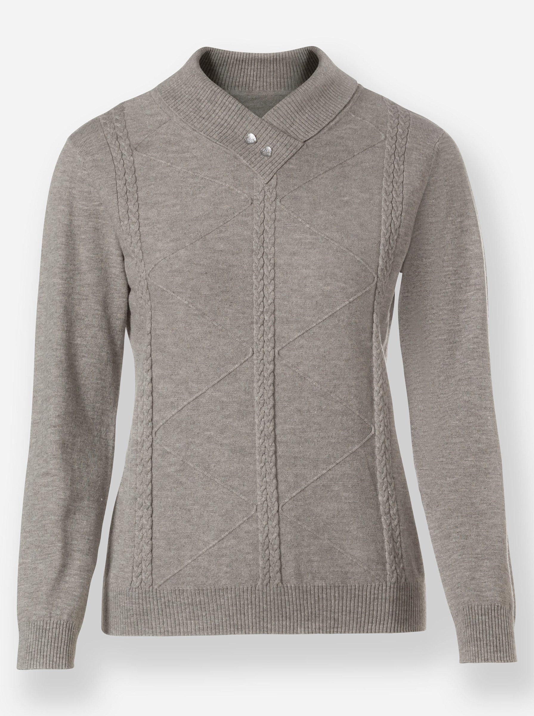 Strickpullover Pullover Langarm Zopfmuster
