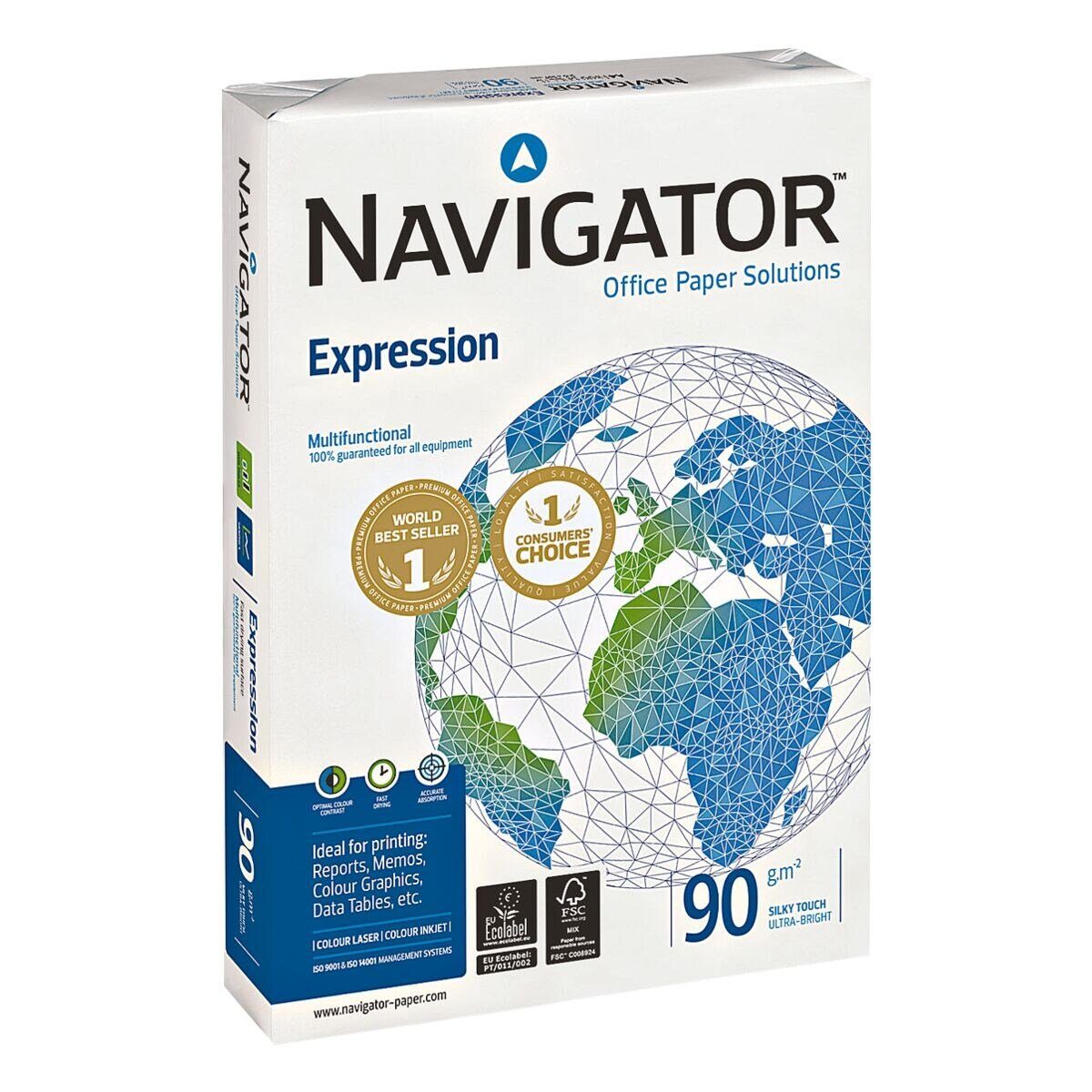 NAVIGATOR Druckerpapier Expression, Format DIN A4, 90 g/m², 169 CIE, 500 Blatt