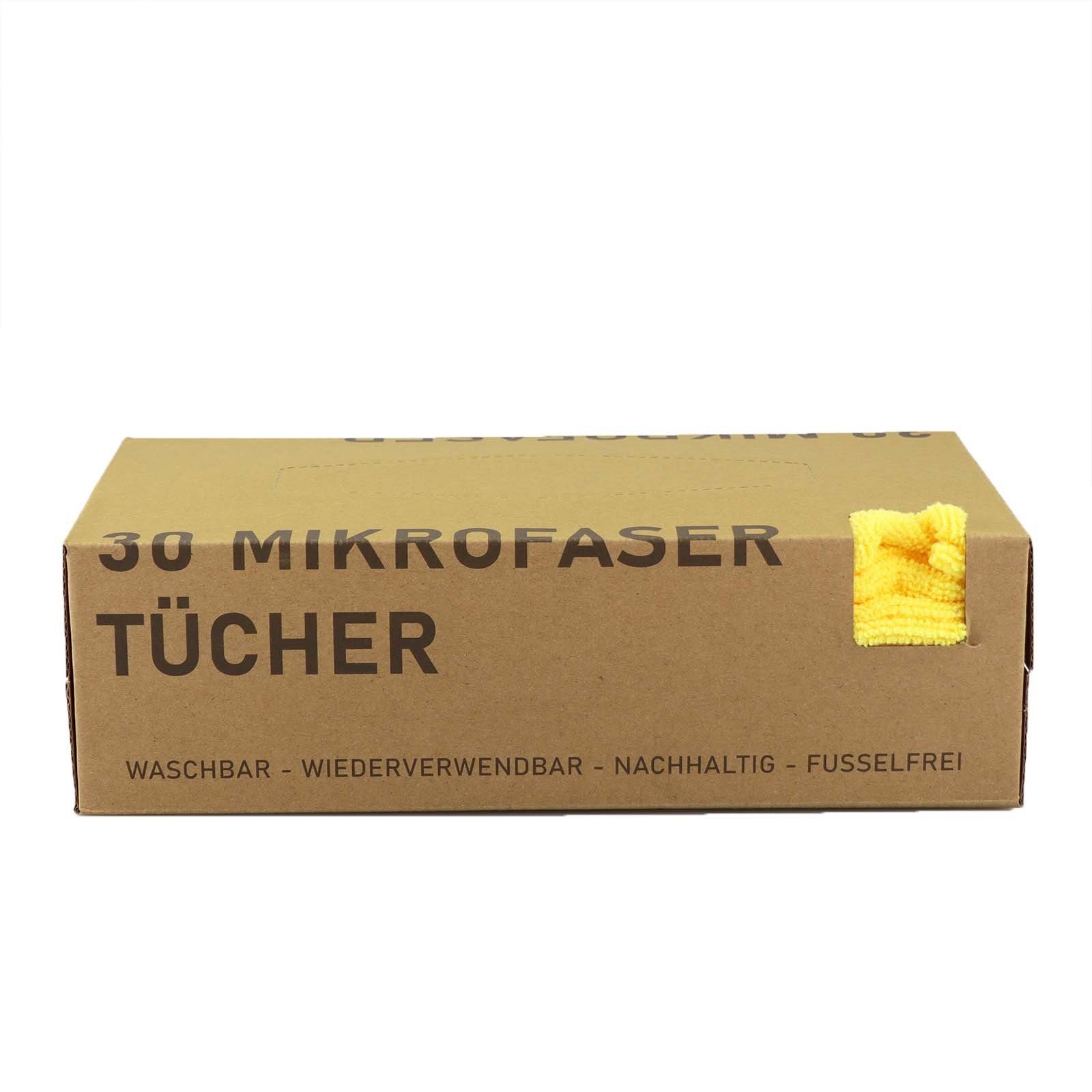 Gelb Spültuch (30 Spenderbox), Plentyfy - Mikrofastertuch & 30x30 Mikrofasertuch Grab Mikrofasertücher Stk., Clean Allzweck cm, in 30 Tücher