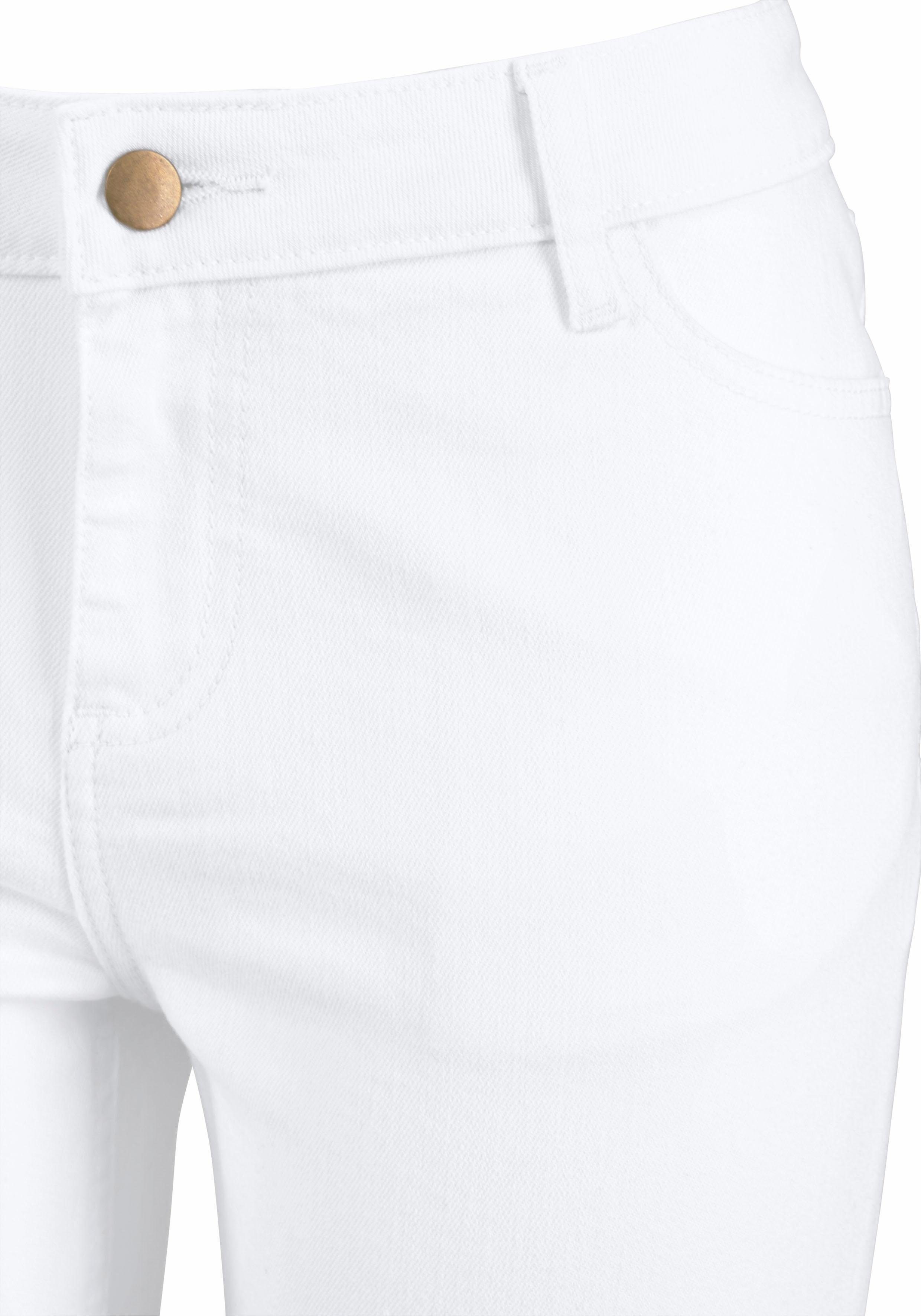 weiß mit Sommerhose Caprihose, Elasthan, 7/8-Caprijeans Beachtime