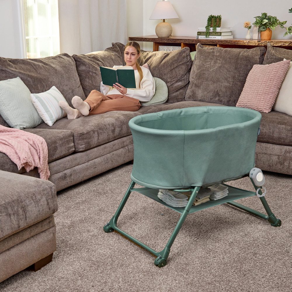 ingenuity Baby-Reisebett Snooze & Stow™ Easy-Folding Bassinet, grün, faltbar