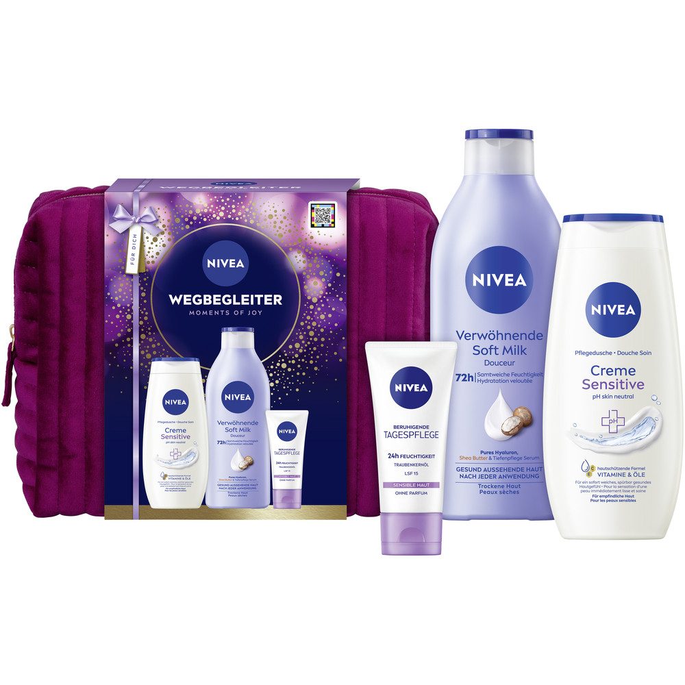 Nivea Hautpflege-Set WEGBEGLEITER-SET, 3-tlg., mit Pflegedusche, seifenfreie Formel, flüssige Formulierung