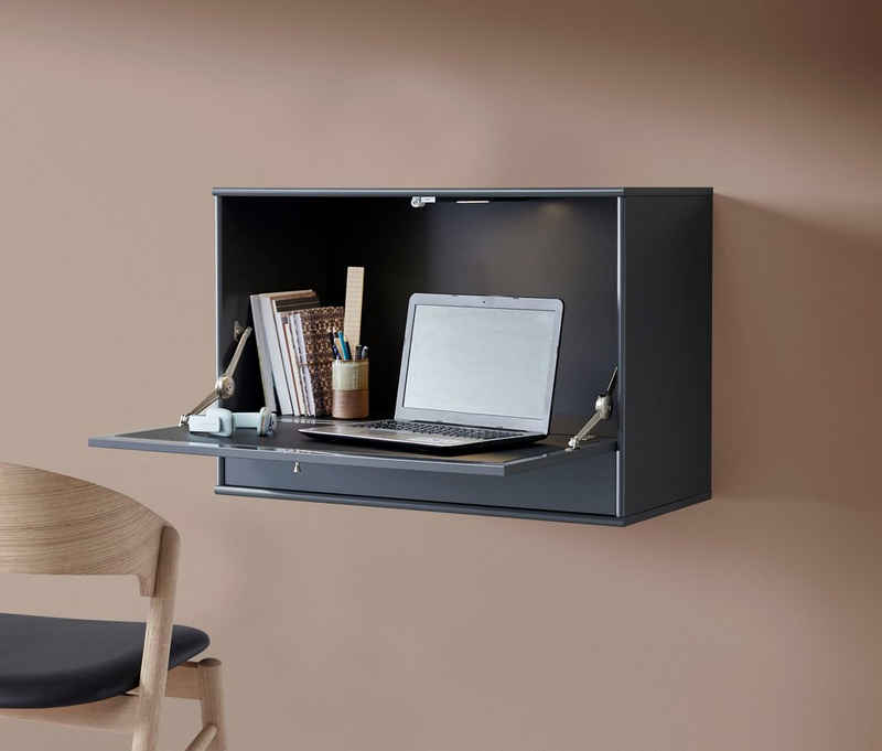 Hammel Furniture Schreibtisch »Mistral«, Wandschreibtisch mit Klappe, Schublade und LED Spot, Breite: 89 cm, Dänische Handwerkskunst