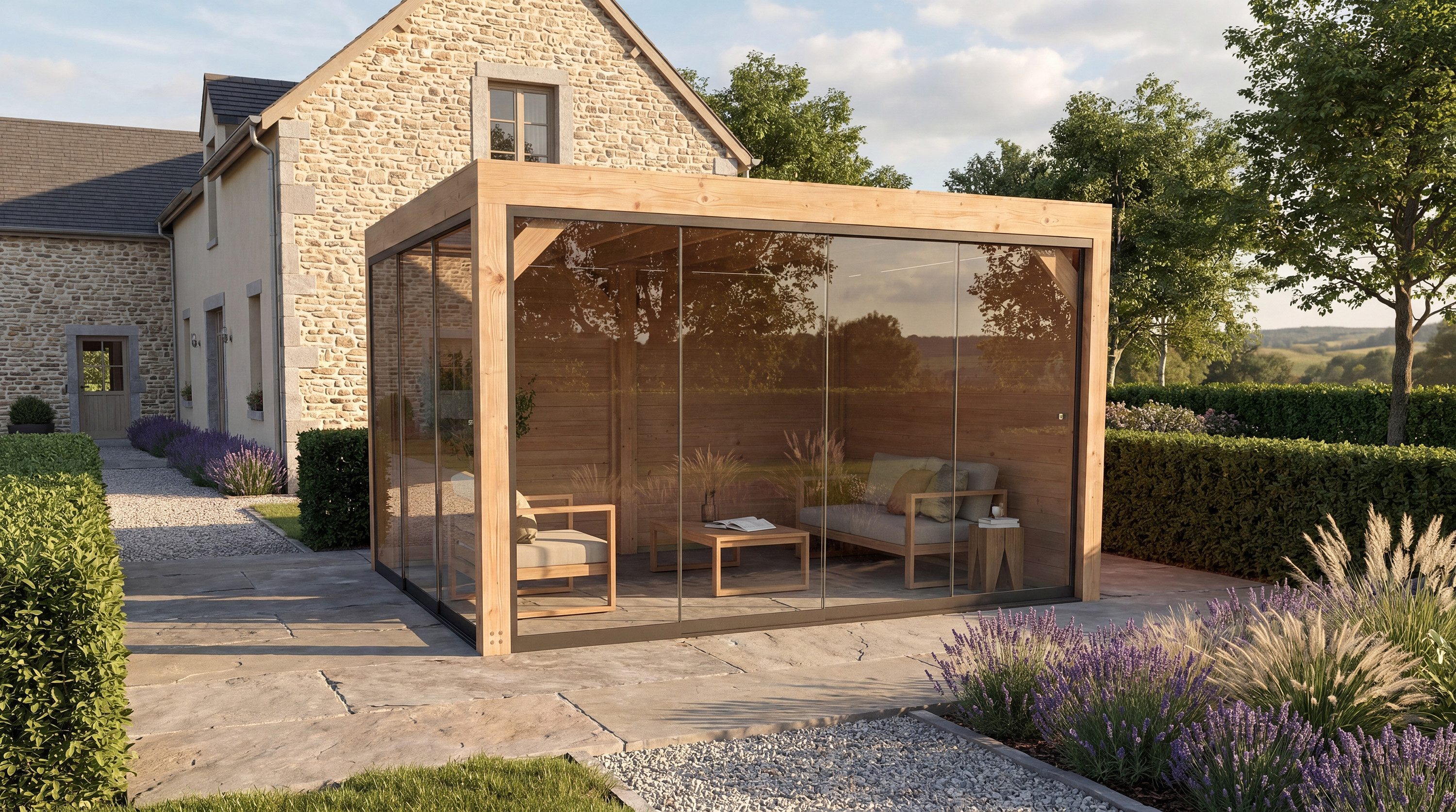 weka Holzpavillon Lumley Lauben-Set Gr. 2.1, mit 2 Seitenteilen, BxTxH: 307x399x245 cm