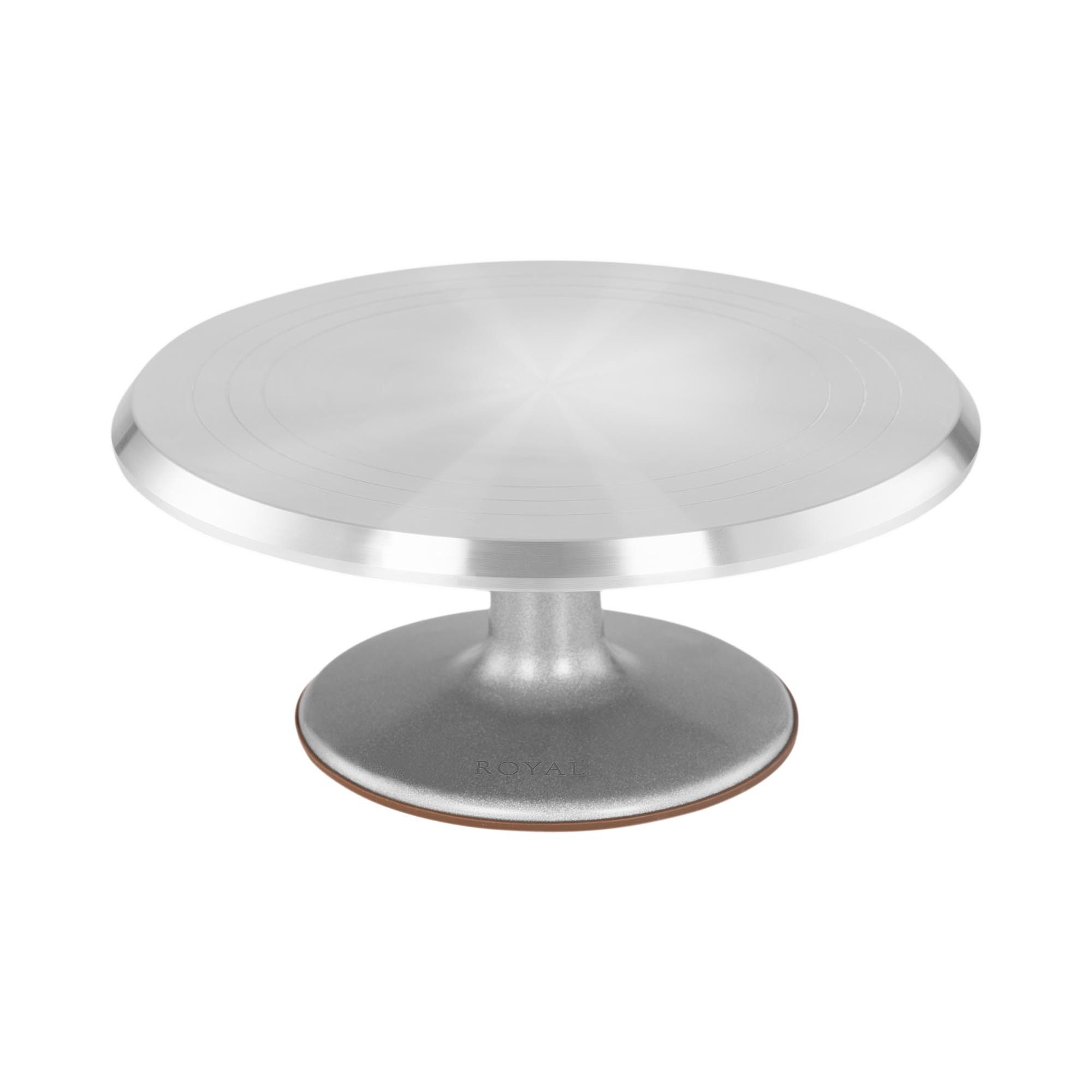Royal Catering Tortenplatte Tortenständer mit Fuß Kuchenplatte drehbar Tortenteller Ø 31 cm, Aluminium