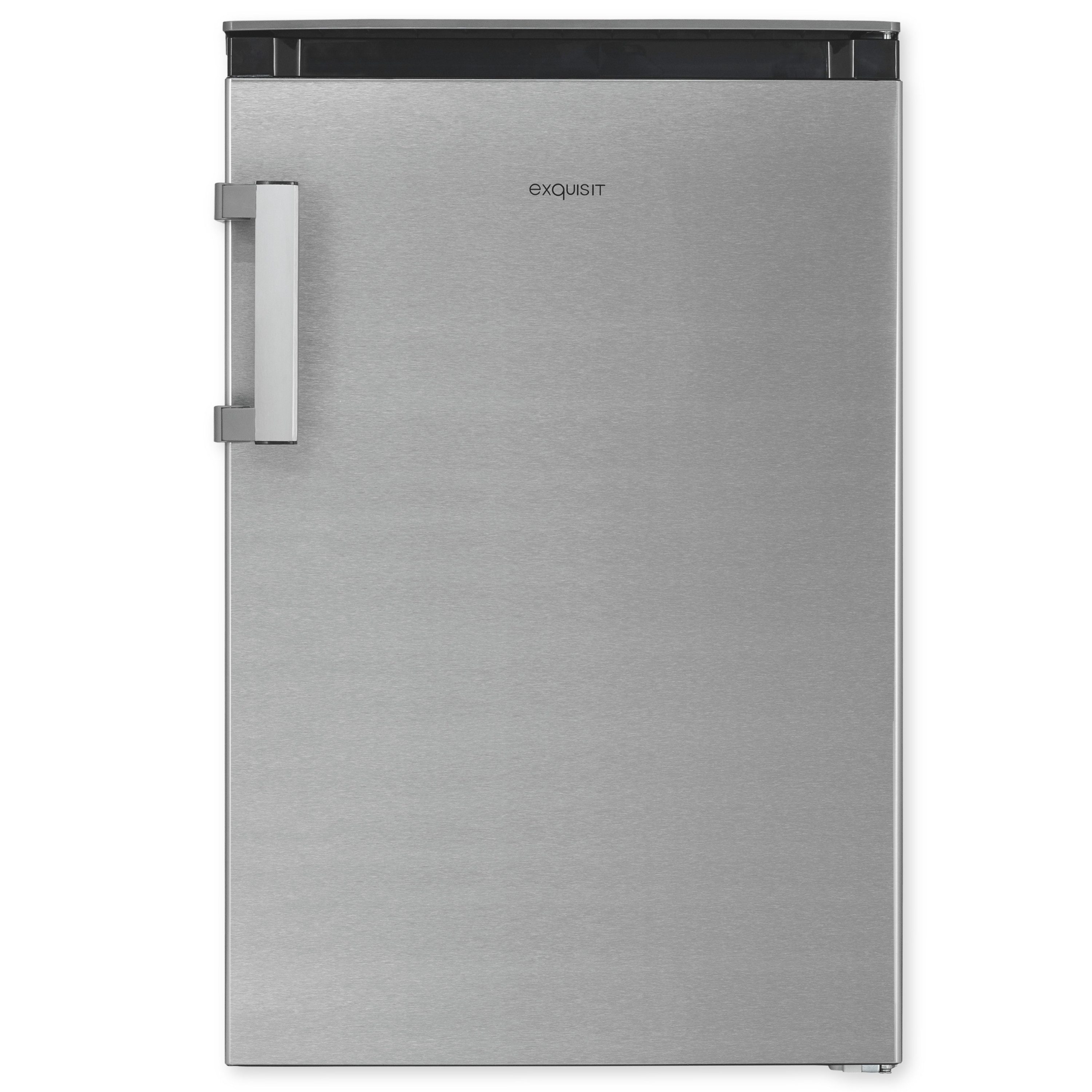 exquisit Kühlschrank KS16-4-HEA-090E Care inoxlook, 86,5 cm hoch, 54,5 cm breit, Kompakter Kühlschrank mit 4*-Gefrierfach, 106 l Kühlvolumen