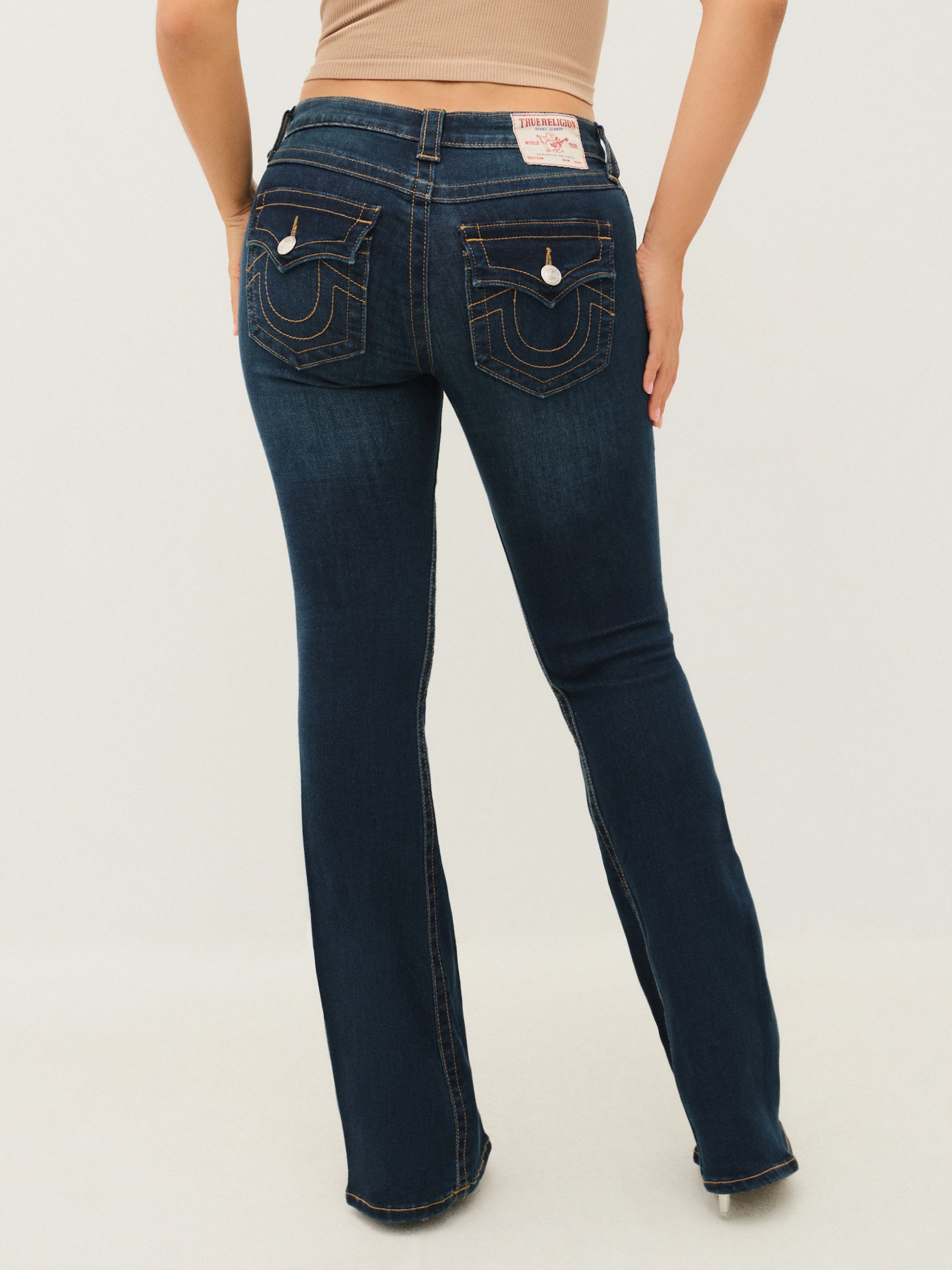 True Religion Bootcut-Jeans JOEY MID RISE FLARE FLAP Baumwollmischung, Flared fit