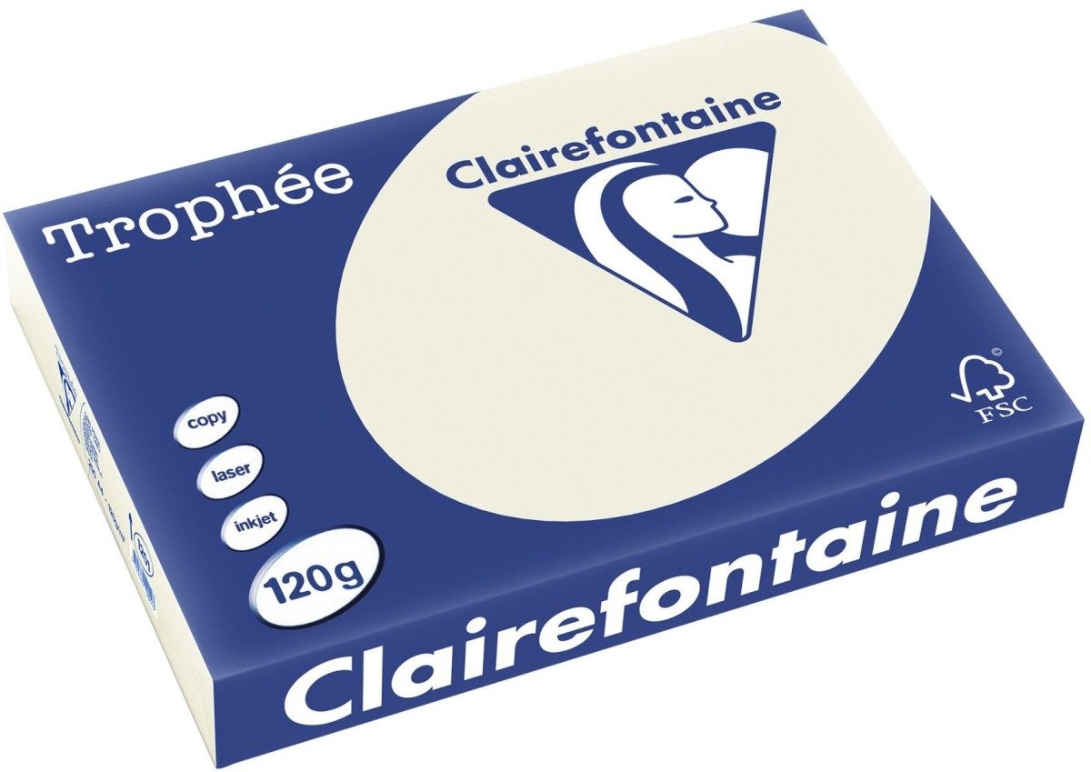 CLAIREFONTAINE Kopierpapier Kopierpapier Trophee A4 120g/qm VE=250 Blatt perlgrau