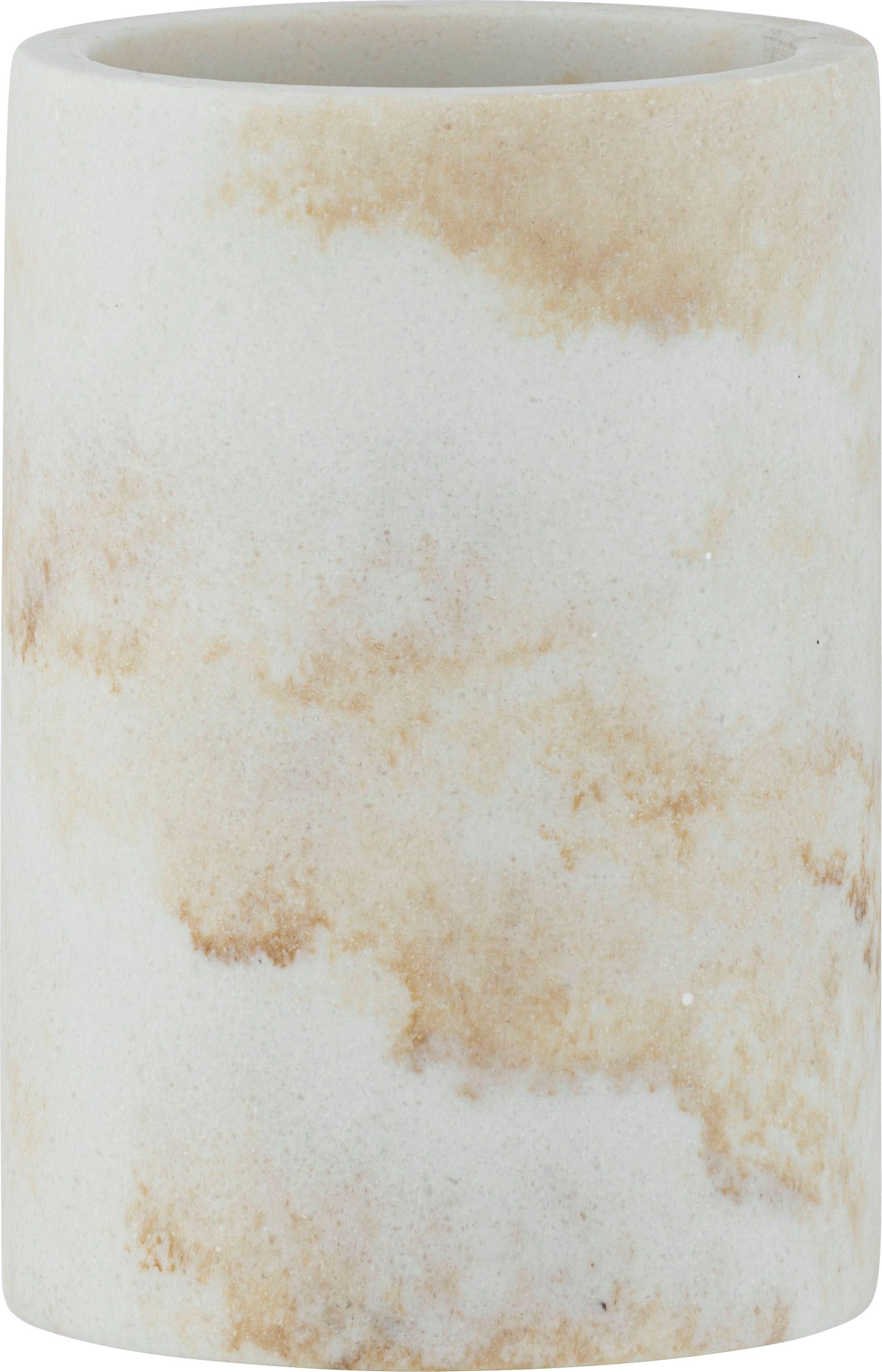 WENKO Zahnputzbecher Odos, Marmor Optik, aus stabilem Polyresin günstig online kaufen