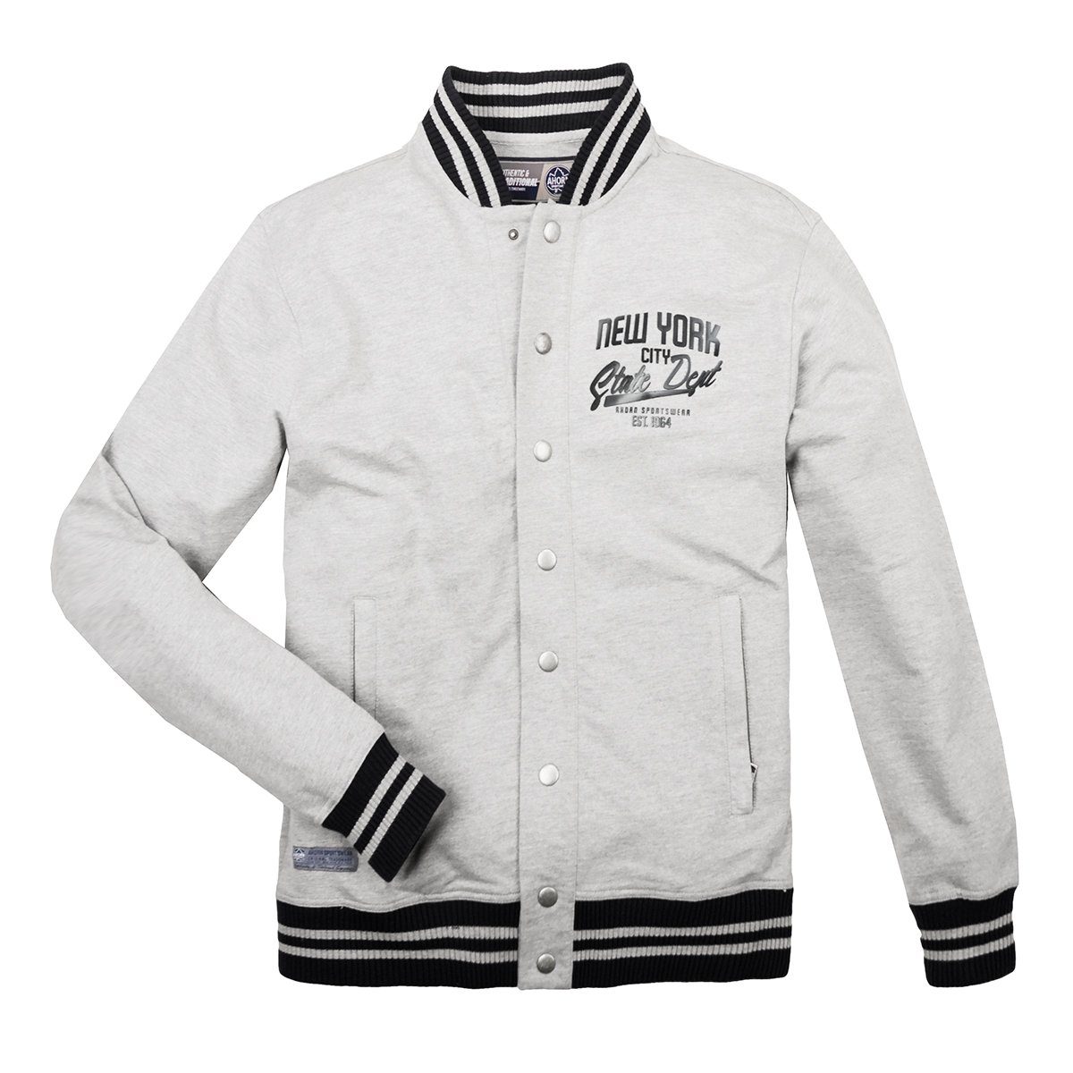 AHORN SPORTSWEAR Sweatjacke »Übergrößen College Jacke hellgrau melange  Ahorn Sportswear« online kaufen | OTTO