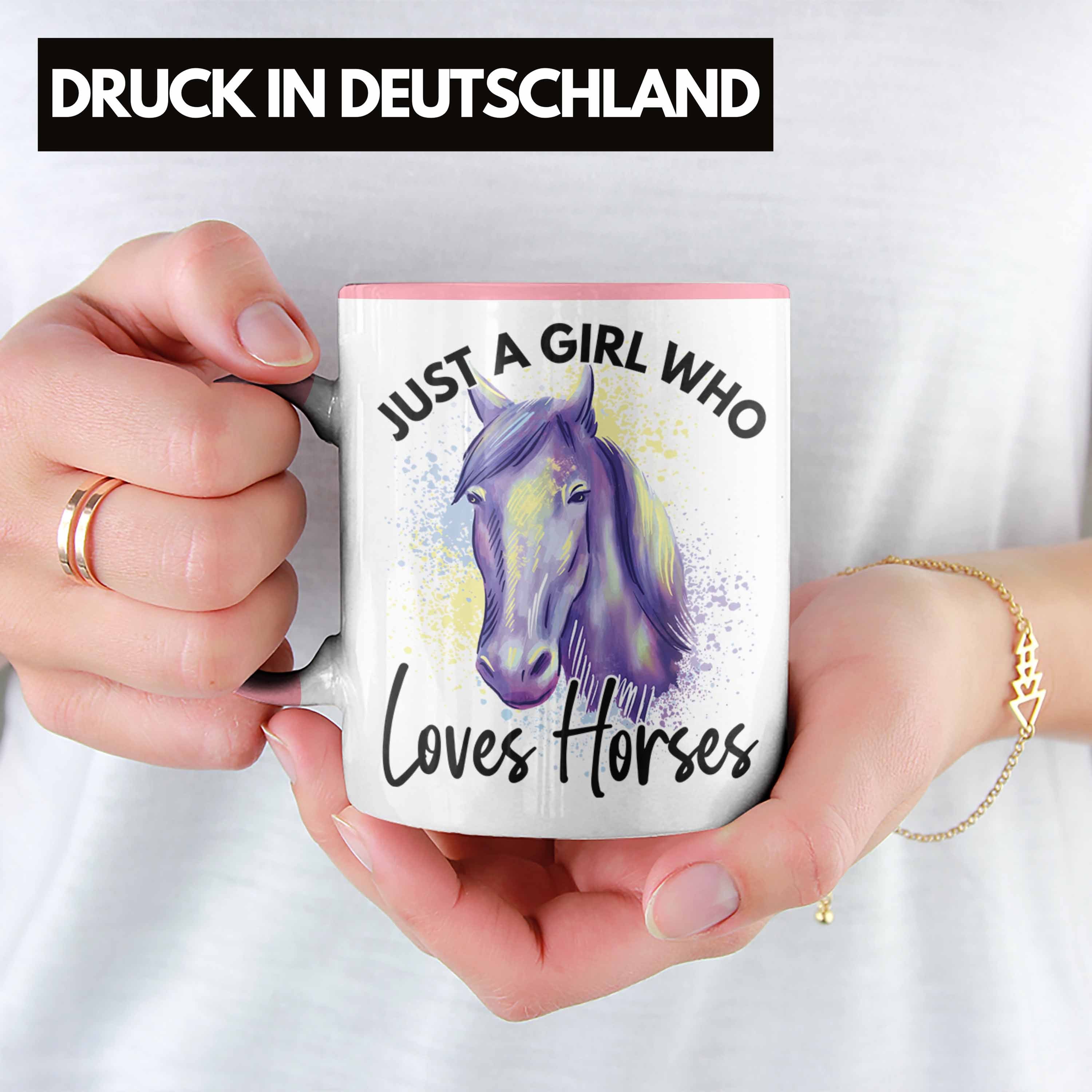 A Horses Reiterin Just Tasse Pferde Sprüche Pferde Lustige Trendation Girl Rosa Who - Reiter Loves Tasse Geschenkidee Trendation Geschenk Mädchen