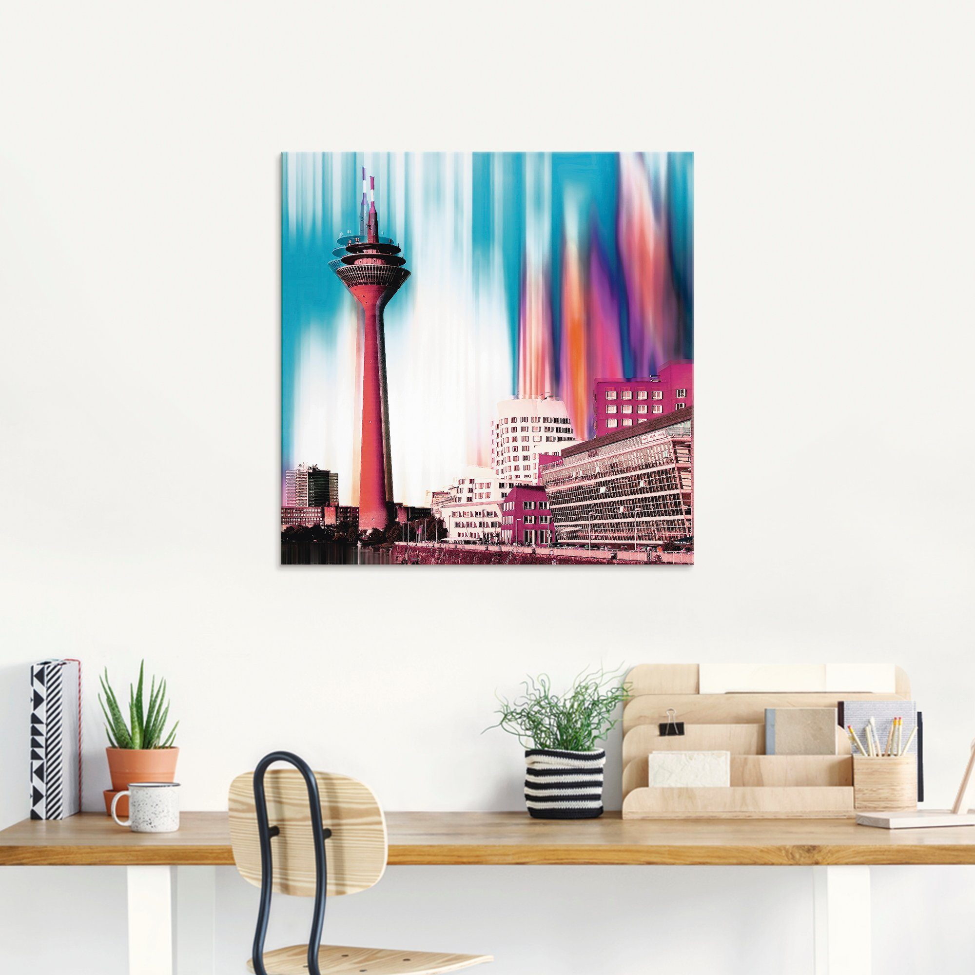 Artland Skyline (1 St), Düsseldorf verschiedenen I, Collage Glasbild Deutschland in Größen